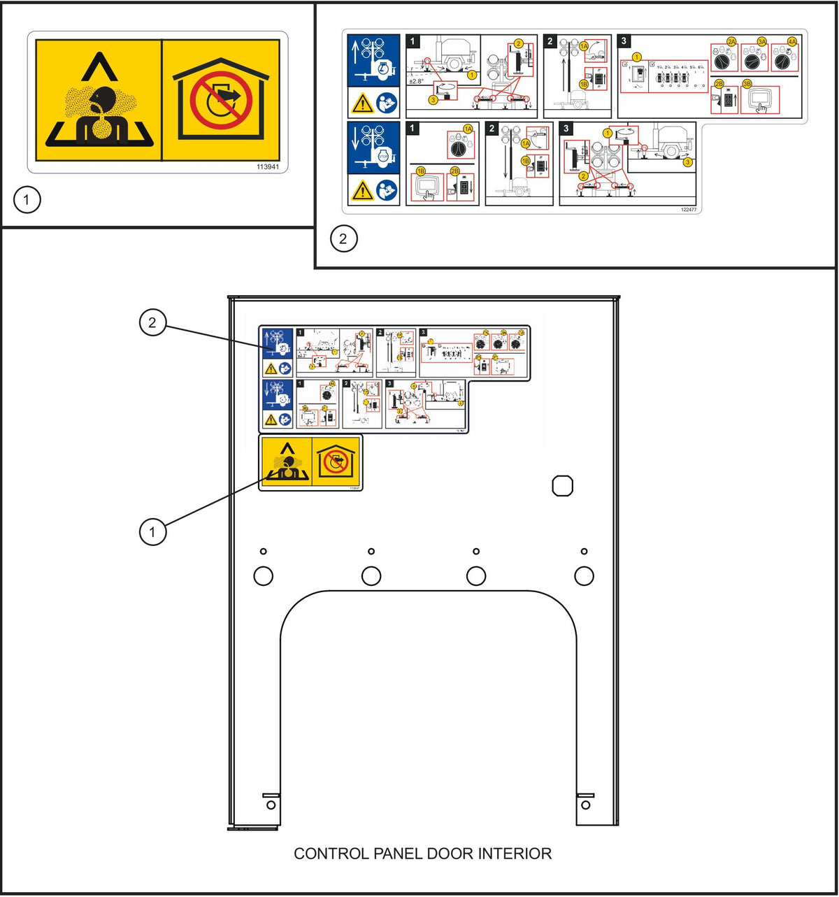 Maxi-Lite (SN 11-001672 to 11-999999) International Wordless Safety Decals (6 of 6) Assembly Parts by Allmand