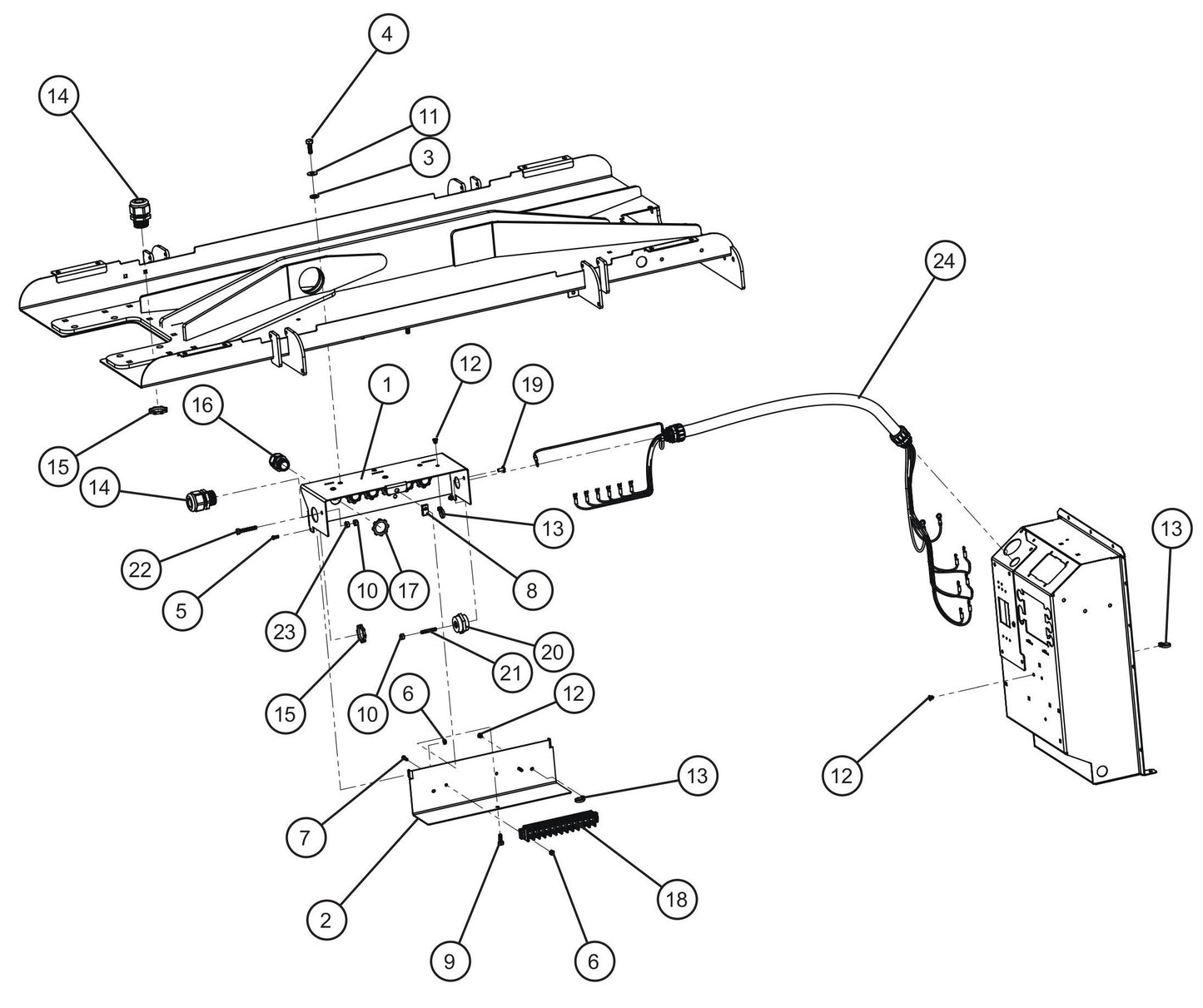 Maxi-Lite (SN 11-001672 to 11-999999) 6-Light SHO Lamp Junction Box Assembly Parts by Allmand