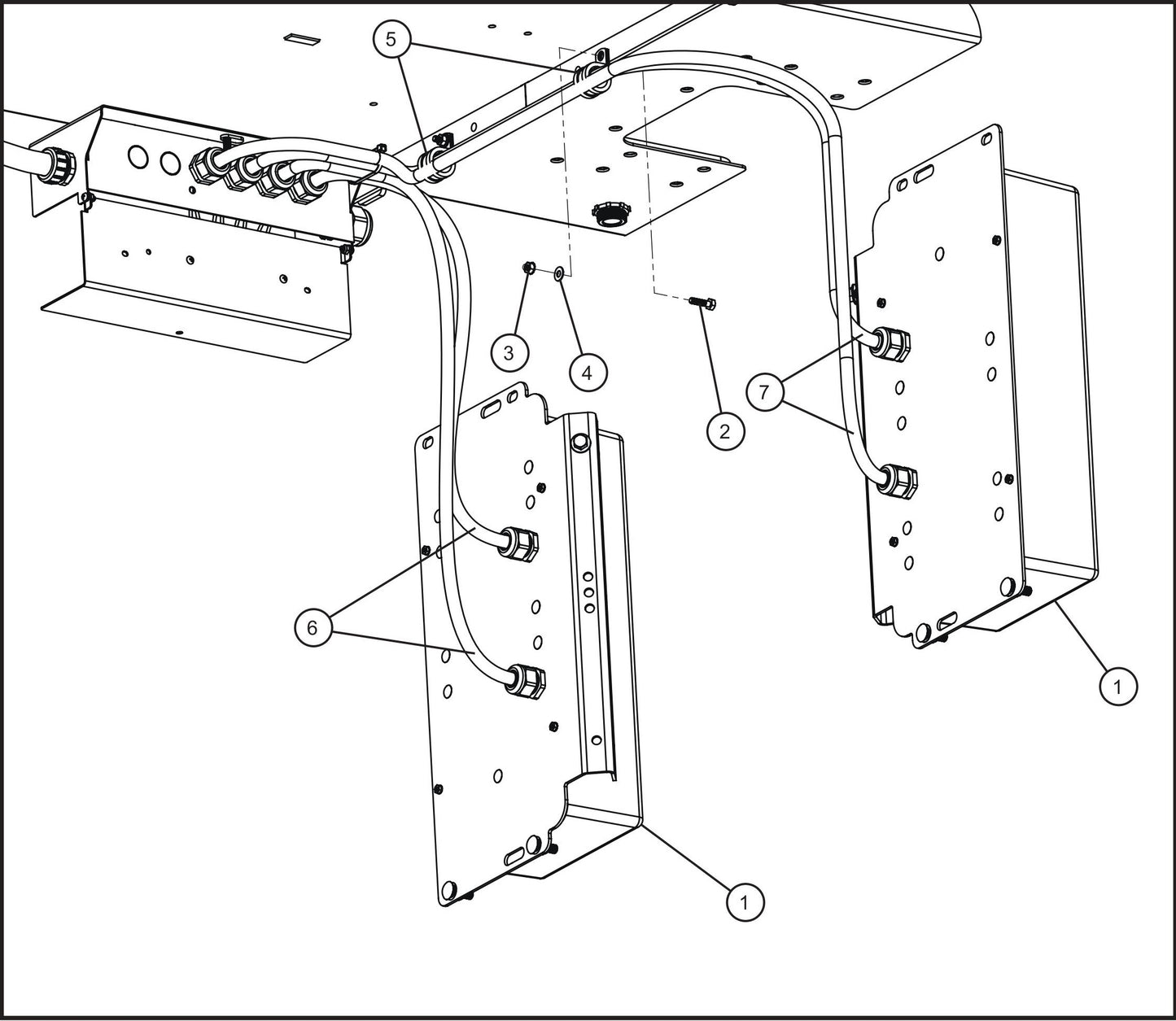 Maxi-Lite (SN 11-001672 to 11-999999) 4-Light Ballast Box Wiring Group Assembly Parts by Allmand