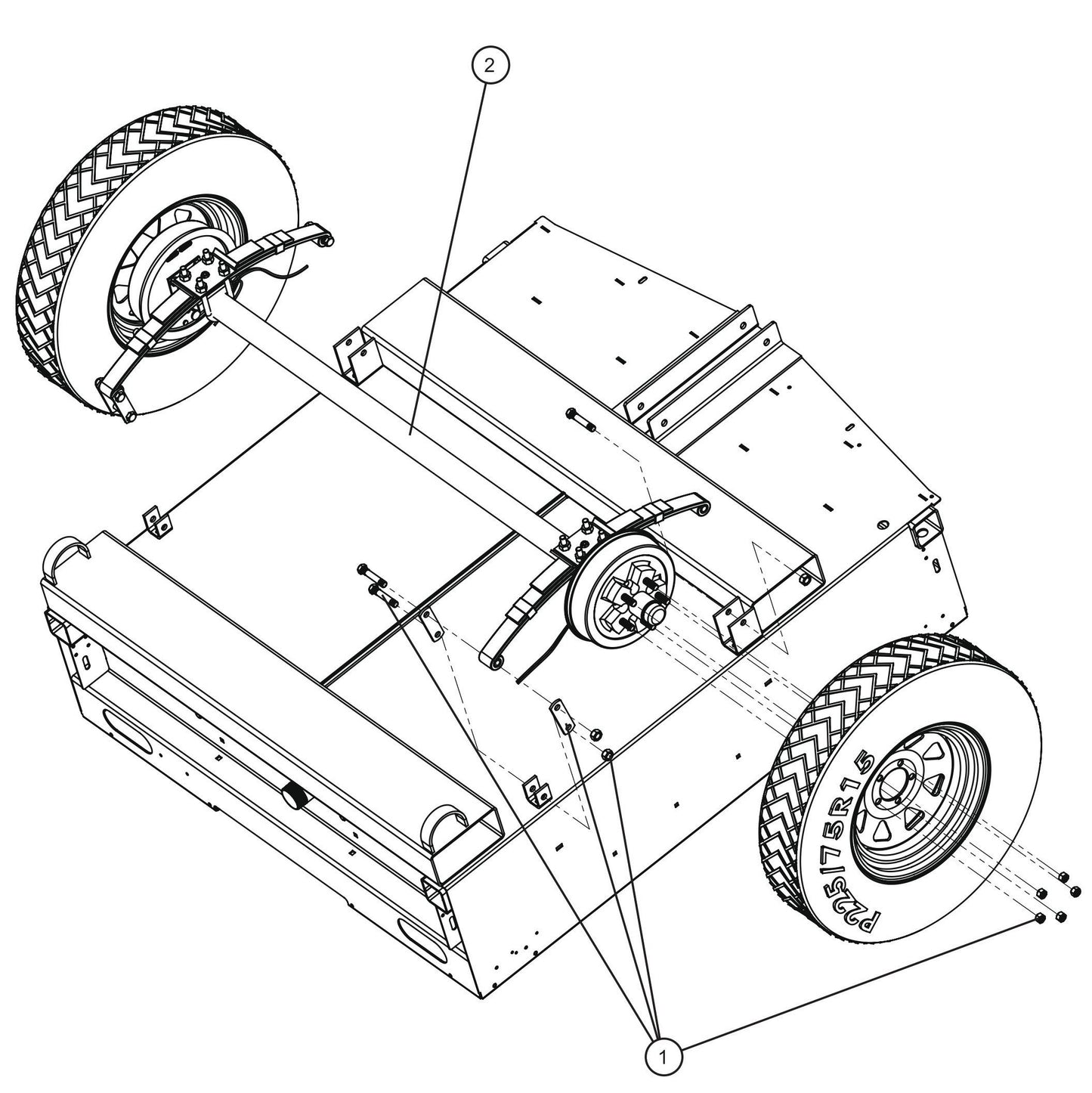 V-Series Maxi-Lite II Electric and Hydraulic Brake Axle Options Assembly Parts By Allmand