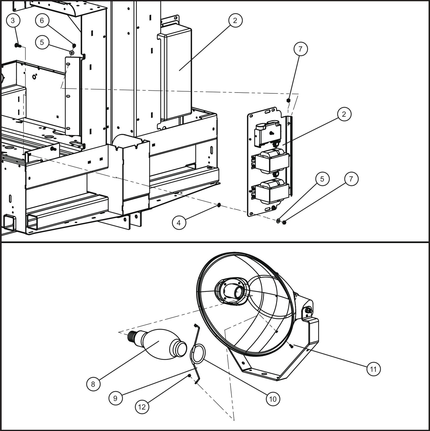 LD Series Maxi-Lite II-1000W Lamps w/ 50Hz 220V Ballast Boxes (1 of 2) Assembly Parts By Allmand