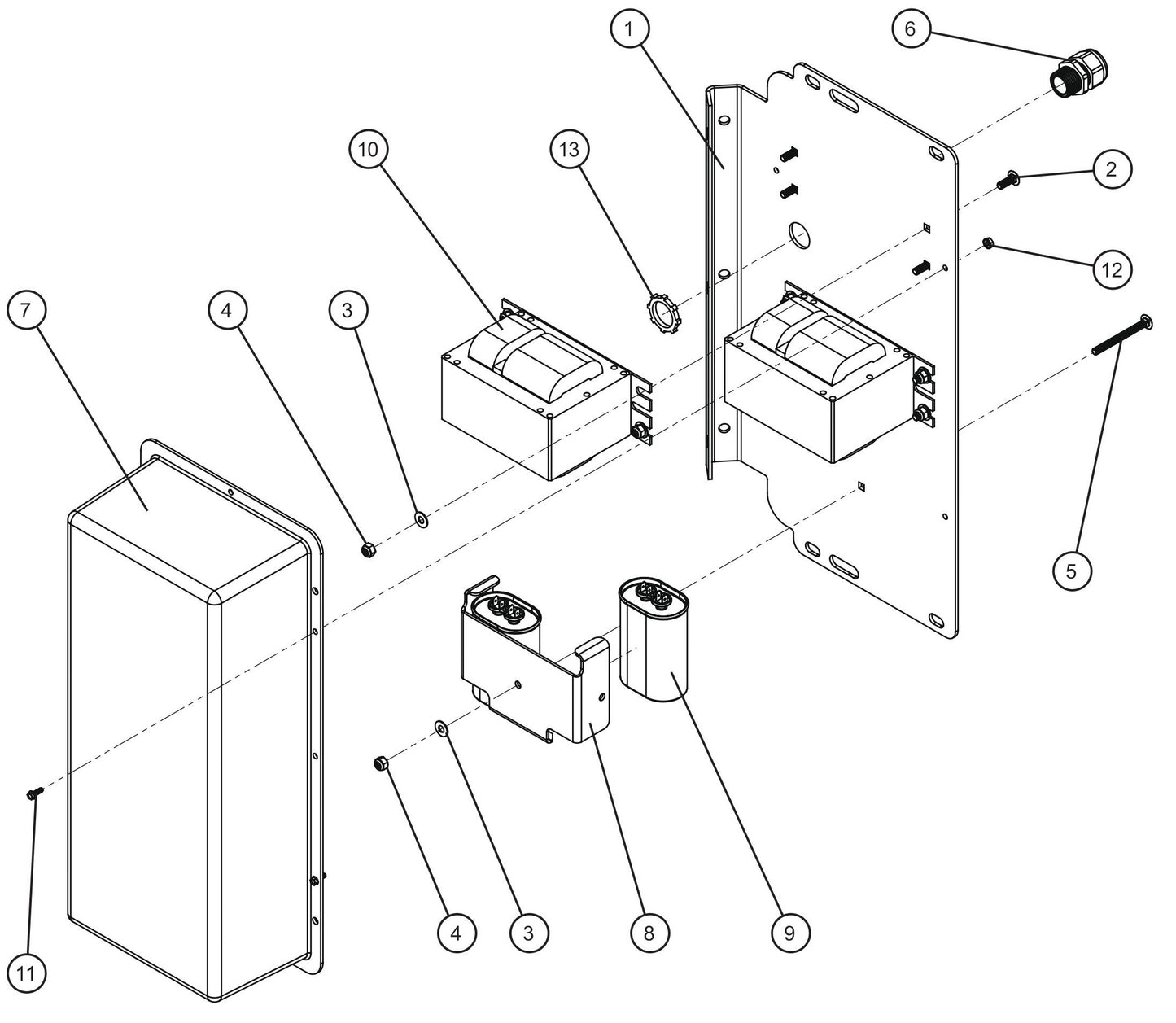 LD Series Maxi-Lite II-1000W 60Hz 120V Ballast Box Assembly Parts By Allmand