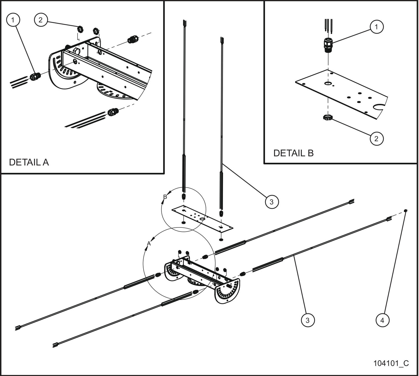 V-Series Maxi-Lite II 6-SHO Light Solid Wired Lamp Connector Assembly Parts By Allmand