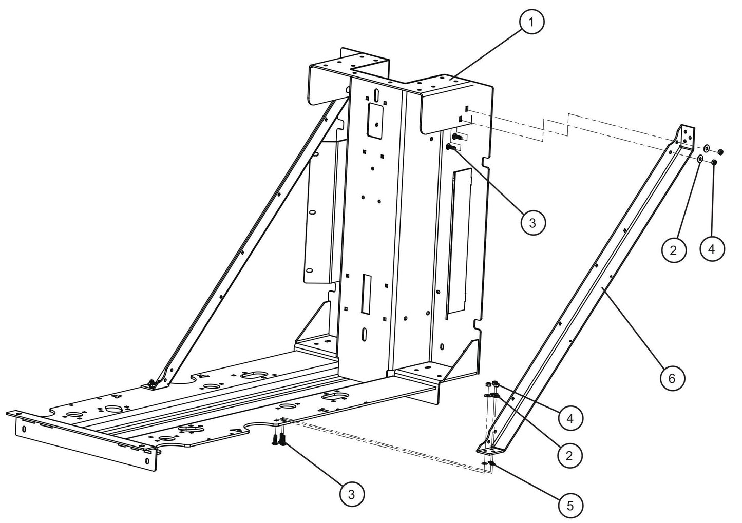 V-Series Maxi-Lite II Engine Cradle and Stringer Group (2 of 3) Assembly Parts By Allmand