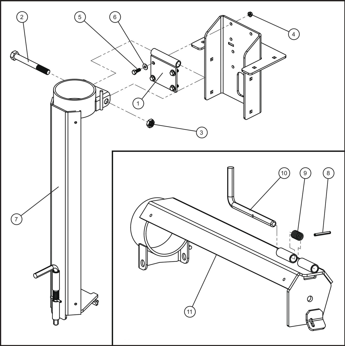 V-Series Maxi-Lite II Pivot Section Group Assembly Parts By Allmand