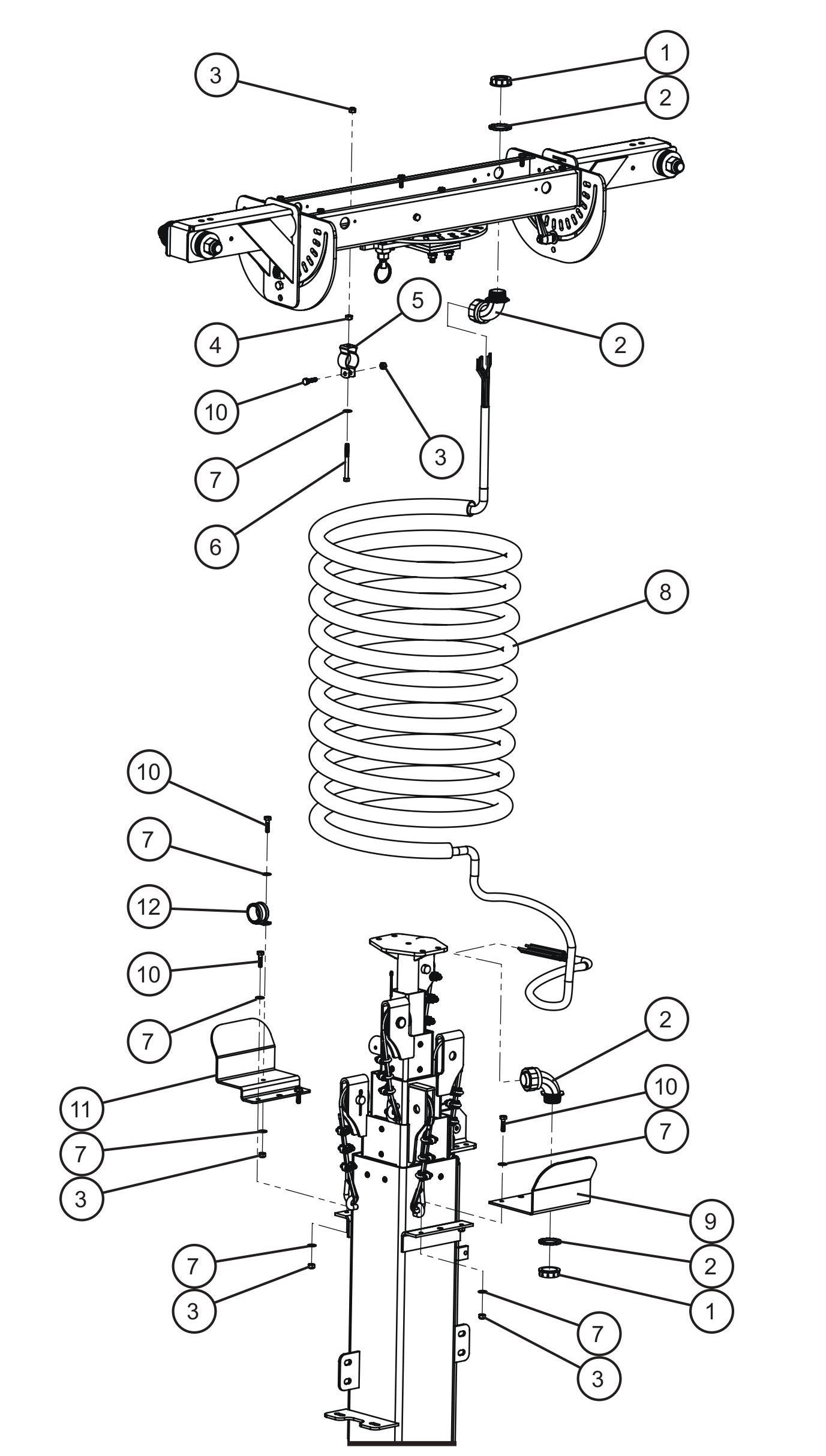 Maxi-Lite (SN 11-001672 to 11-999999) Vertical Tower 4-Light Nycoil Tower Cord Assembly Parts by Allmand