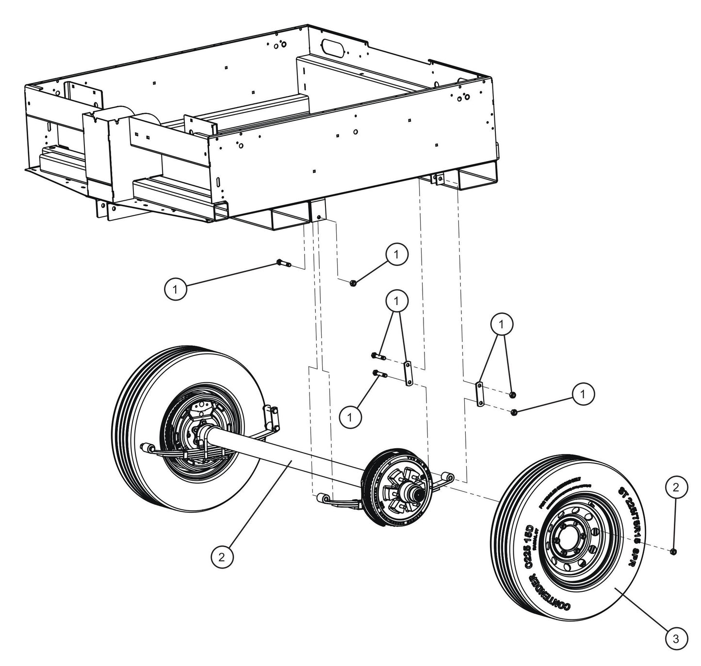 Maxi-Lite (SN 11-001672 to 11-999999) Axle and Wheels Assembly Parts by Allmand