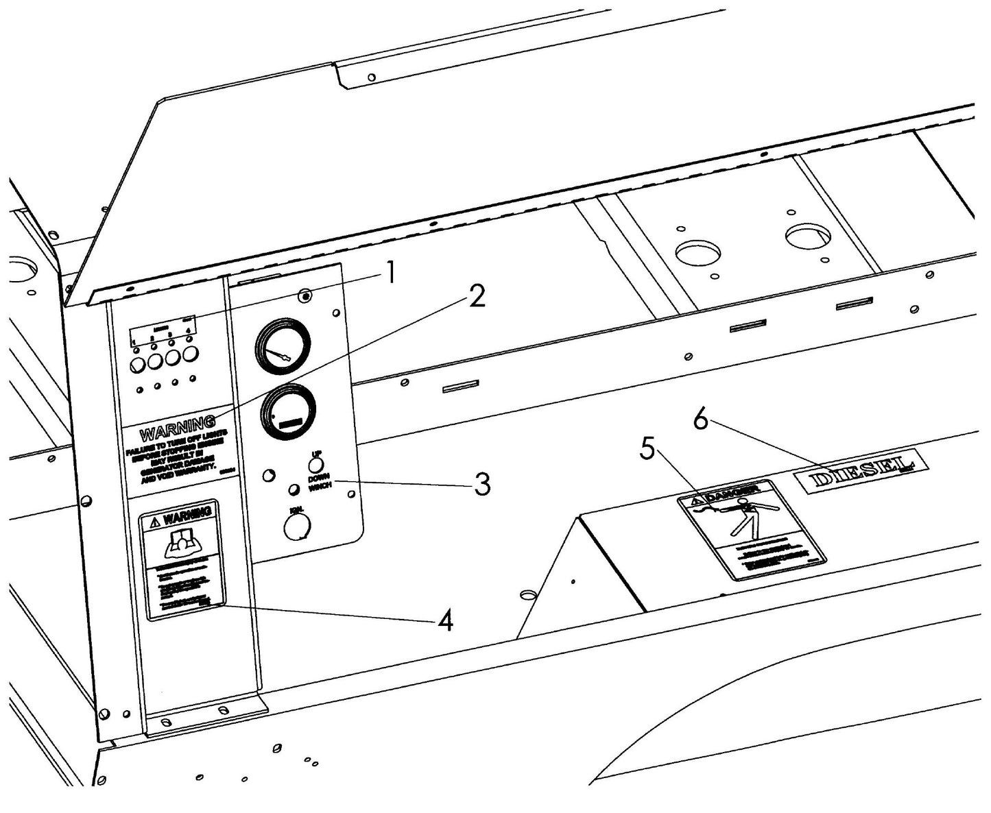 V-Series Maxi-Lite 15-20KW-Decal Placement Assembly-4 Parts By Allmand