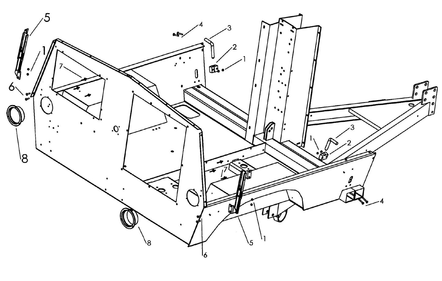 V-Series Maxi-Lite 15-20KW-Taillights, Door Props And Outriggers Locks Assembly Parts By Allmand