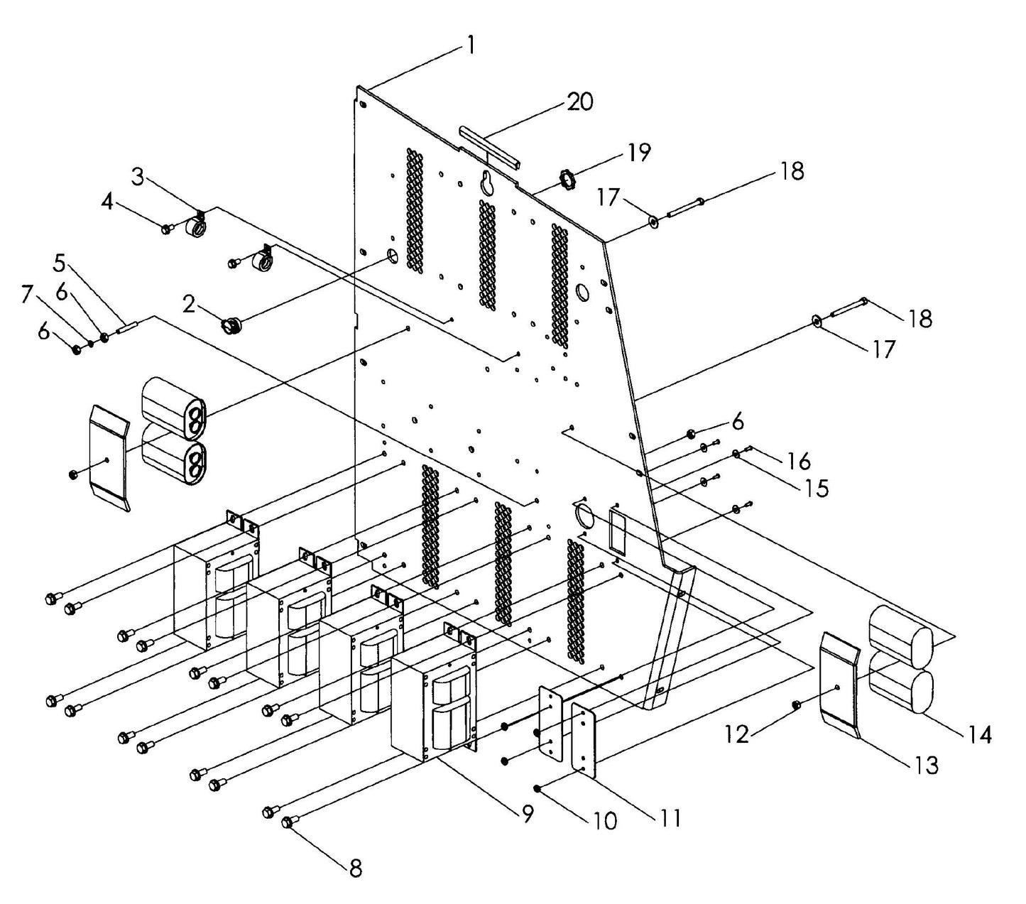 V-Series Maxi-Lite 15-20KW 4-Light Ballast Assembly Parts By Allmand