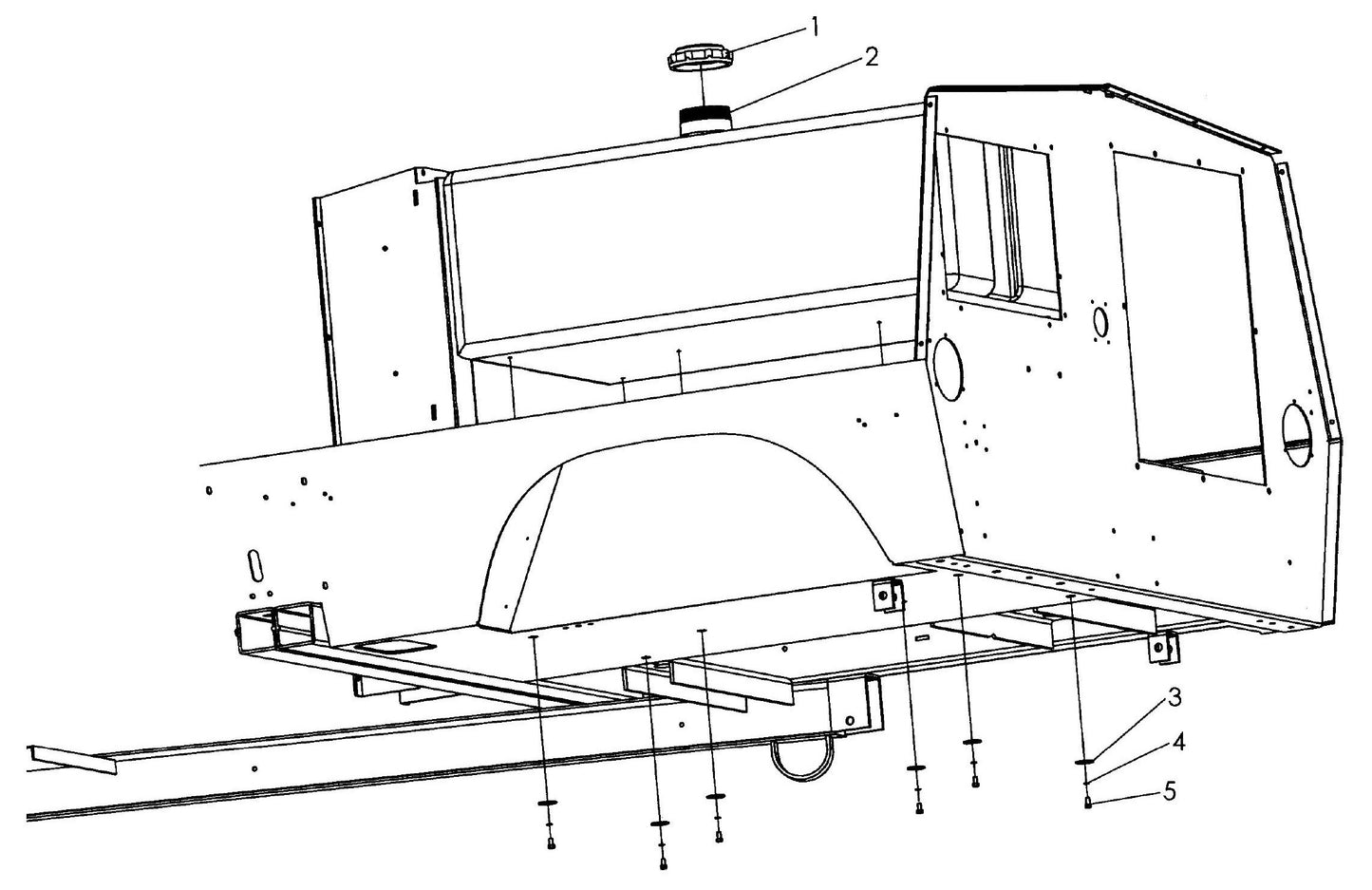V-Series Maxi-Lite 15-20KW-50 Gallon Fuel Tank Assembly Parts By Allmand