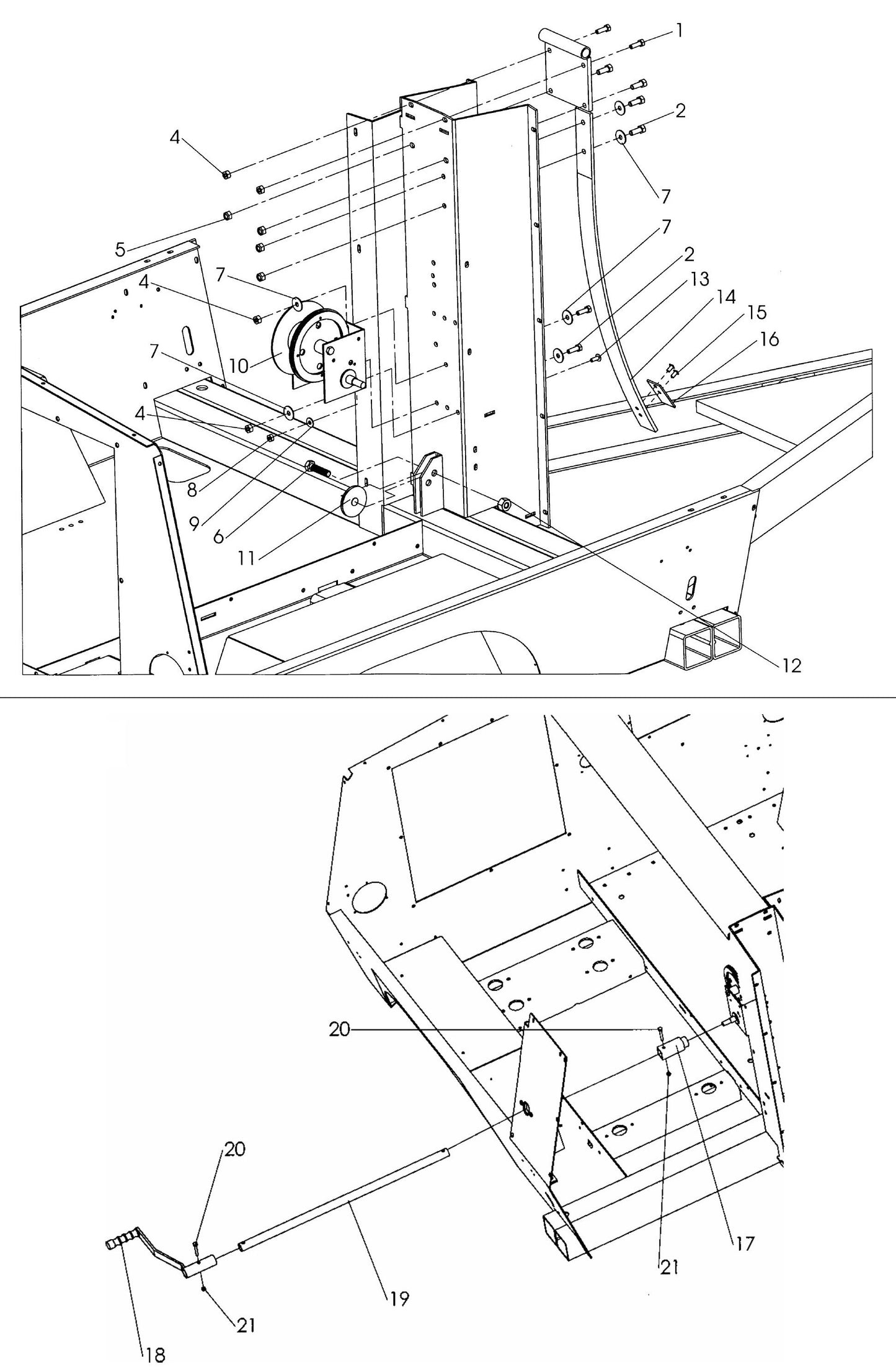 Maxi-Lite 15330 and 20330-Manual Winch and Tower Support Assembly Parts By Allmand