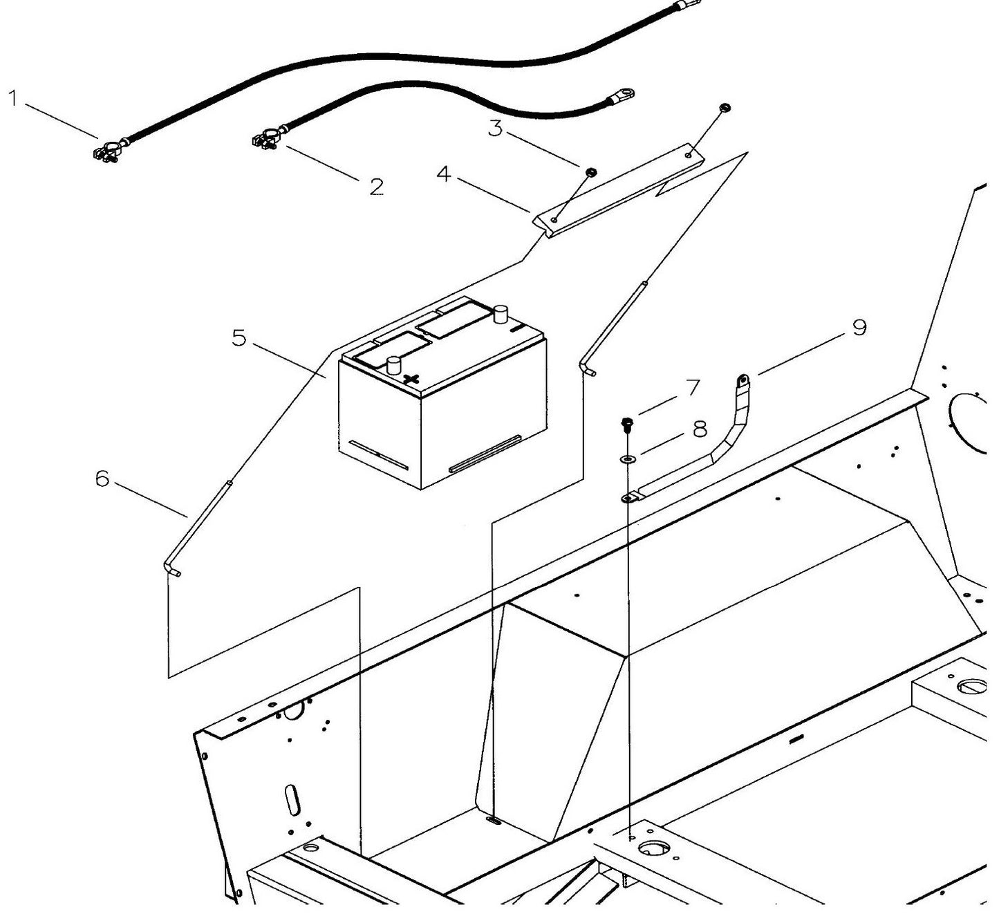 Maxi-Lite Hydraulic Tower-Battery, Cables and Ground Strap Assembly Parts By Allmand