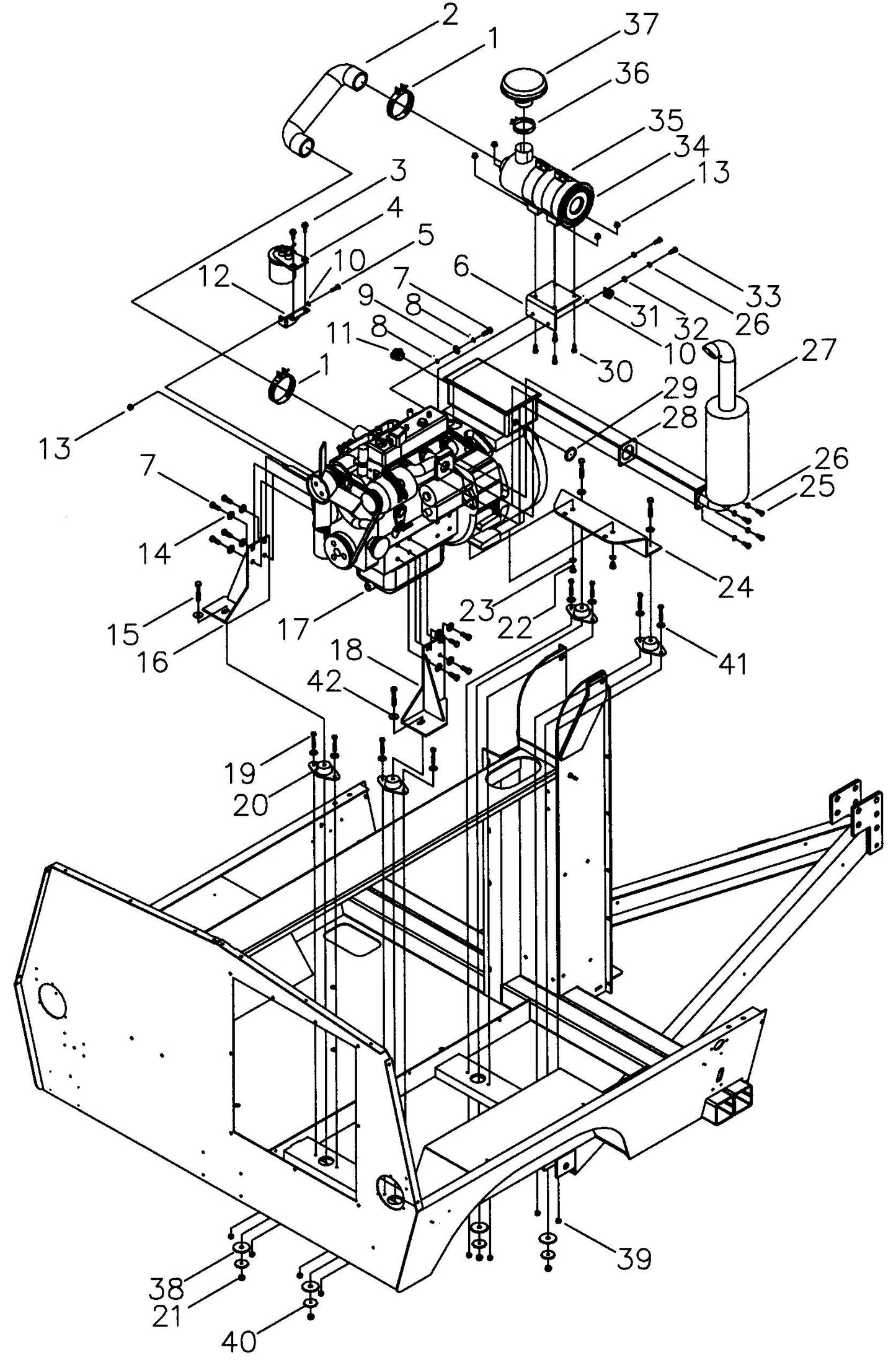 Maxi-Lite Hydraulic Tower-Kubota/Perkins Engine/Generator Set Assembly-2 Parts By Allmand