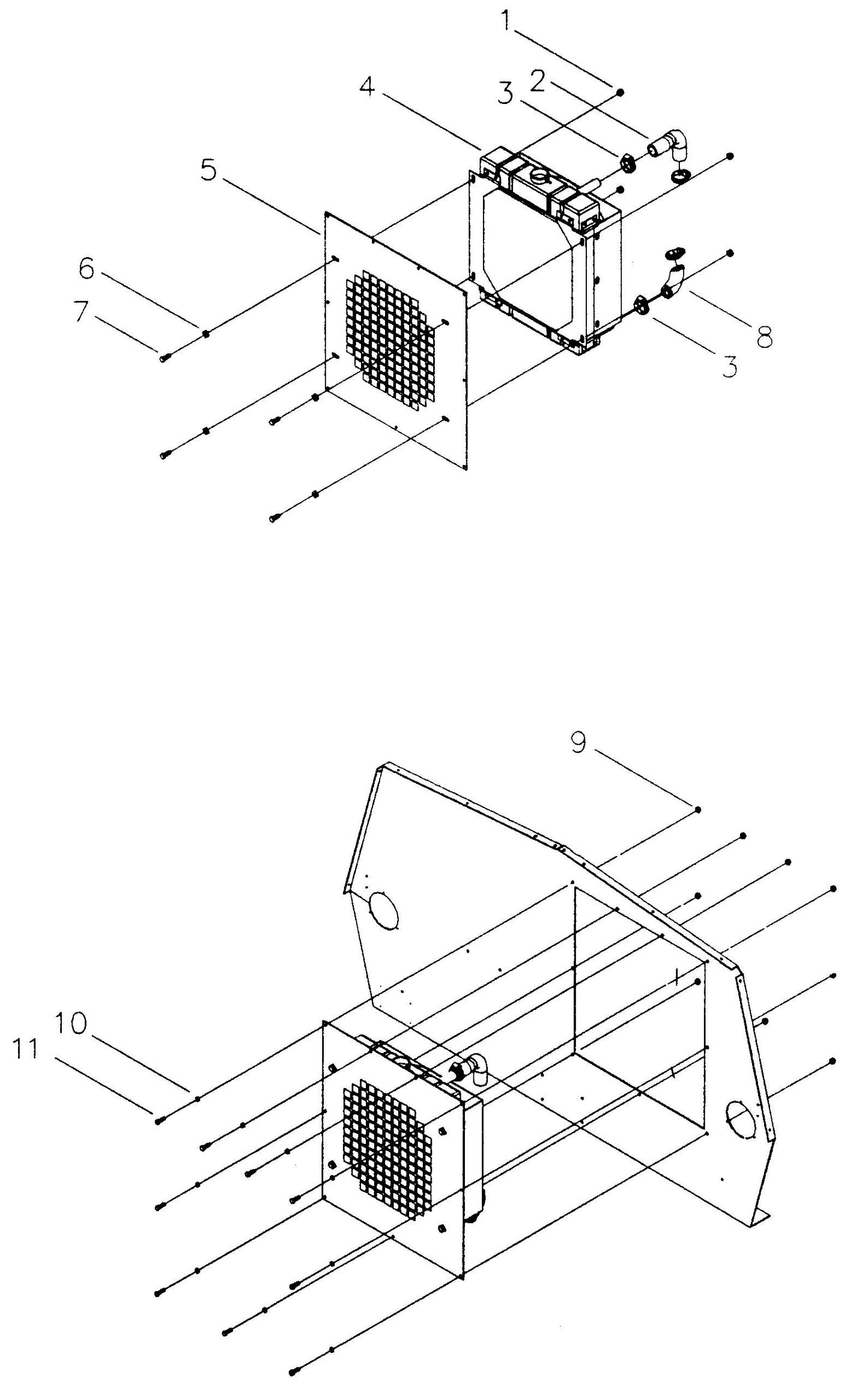 Maxi-Lite Hydraulic Tower-Kubota Radiator and Mounting Plate Assembly Parts By Allmand