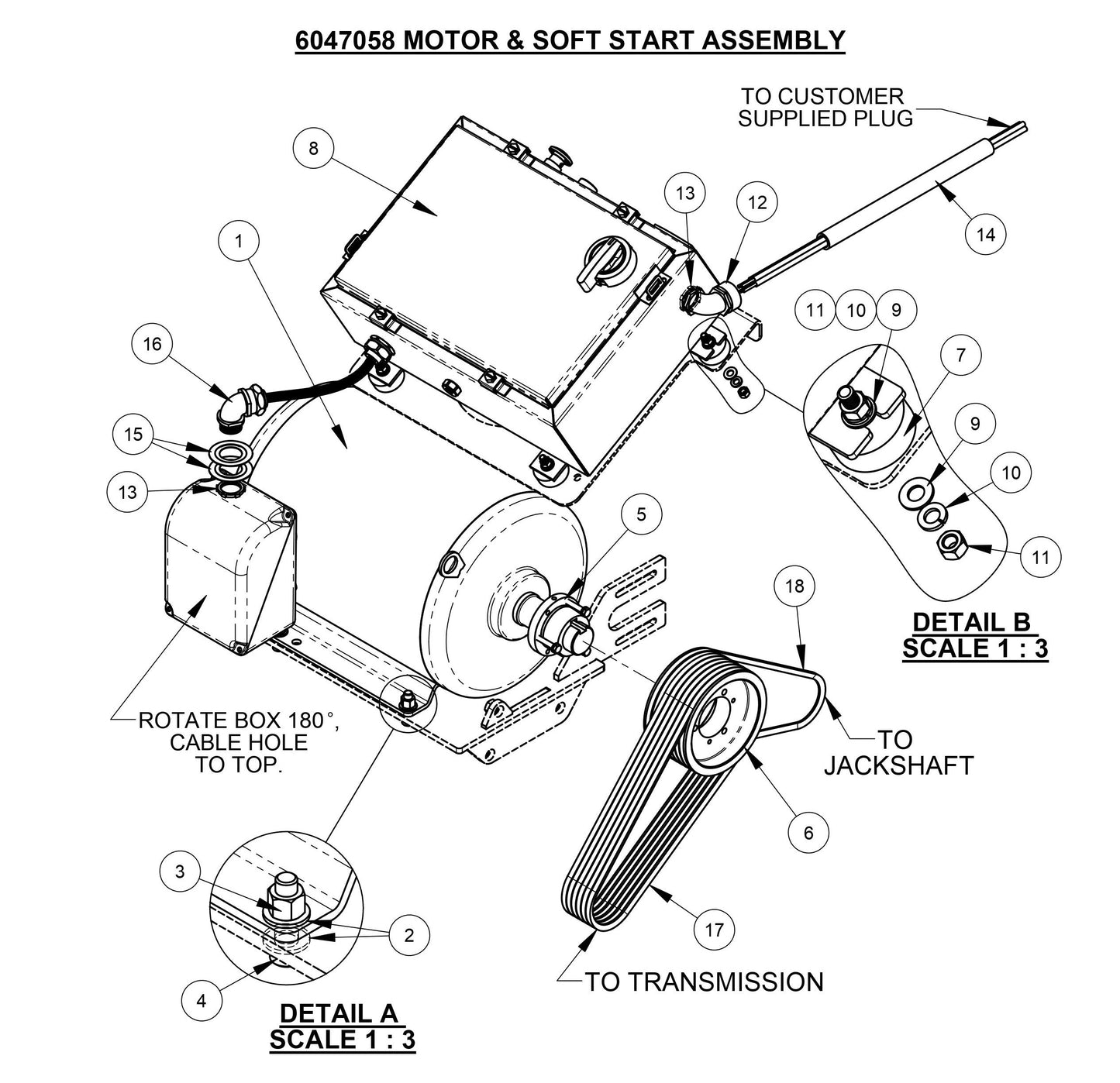 CC4120 /30EXL-3 Motor and Soft Start Assembly