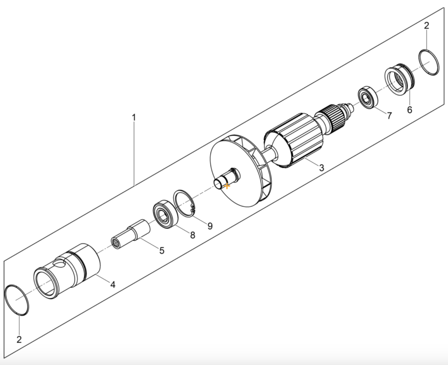 Motor Armature Set Parts for M3000 120V Concrete Vibrators