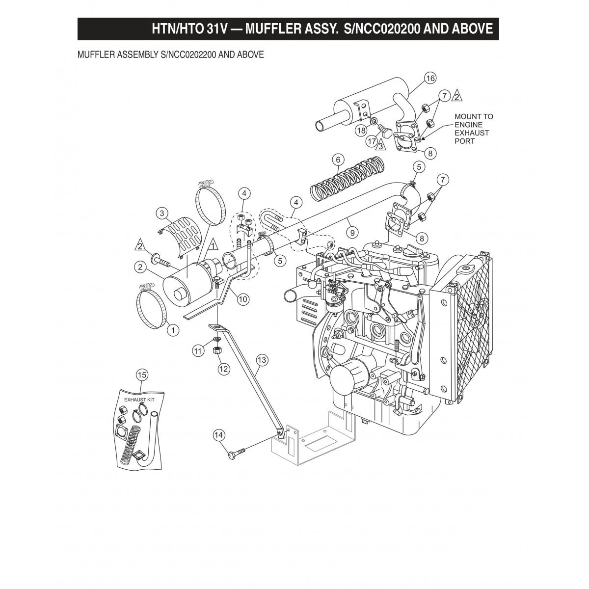 HTN-31VTCSL5 HTO-31VTCSL5 Muffler Assembly S/NCC020200 and Above