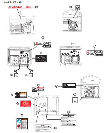GA-6RE GA-6REA — Nameplate And Decals Parts By Multiquip
