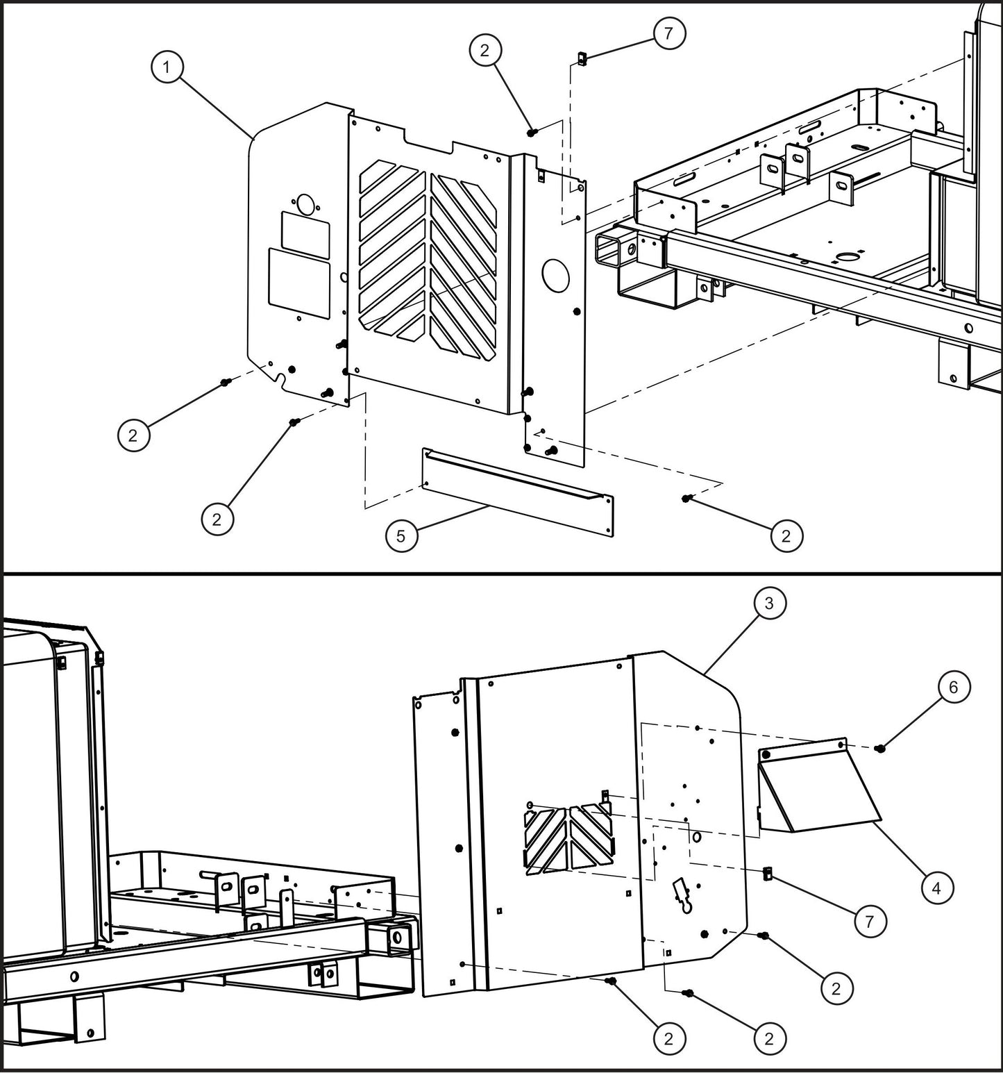 GR Series 6kW Night-Lite - Enclosure Side Panels Assembly Parts By Allmand