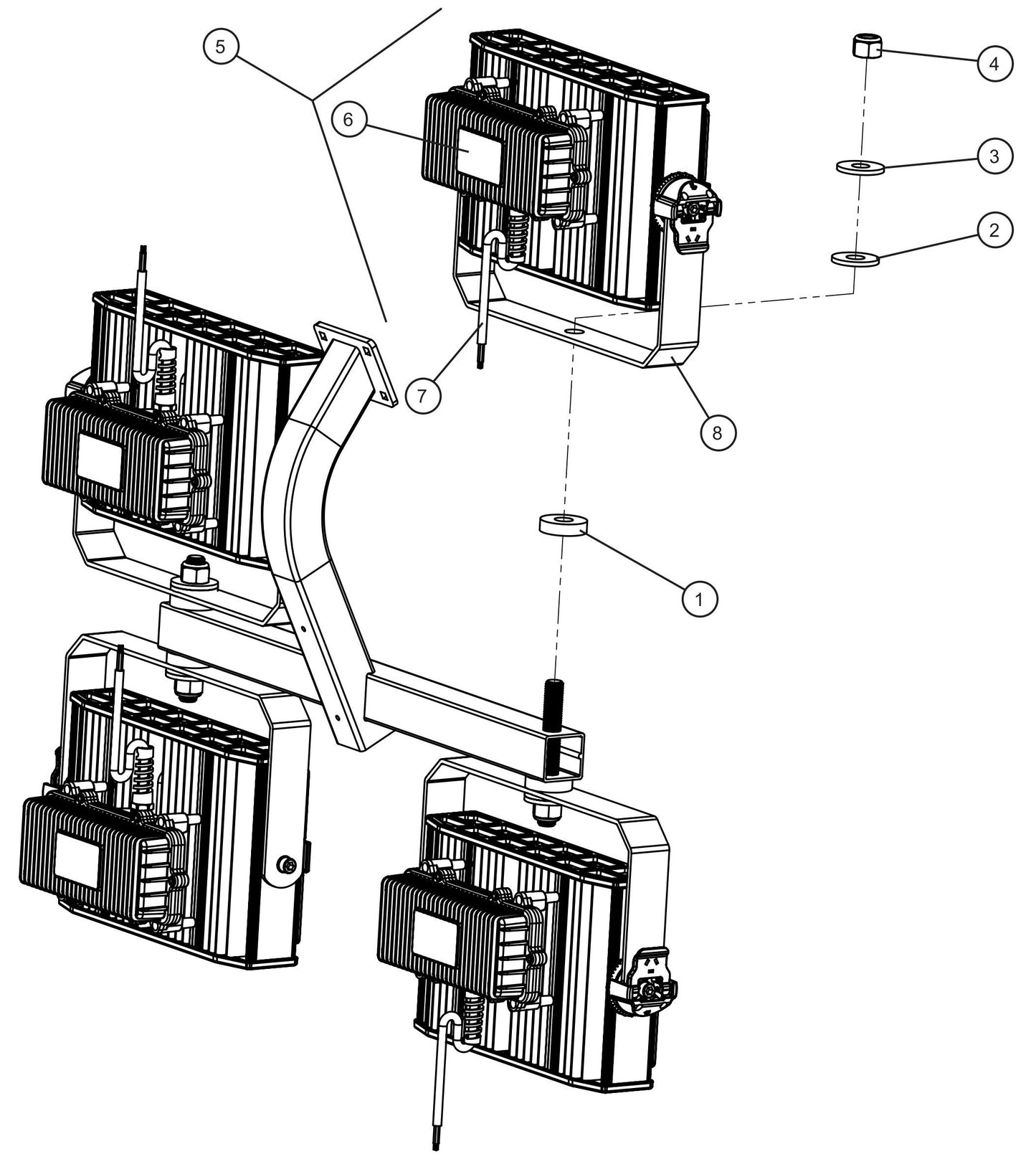 GR Series 6kW Night-Lite - 350W LED Lighting Assembly Parts By Allmand