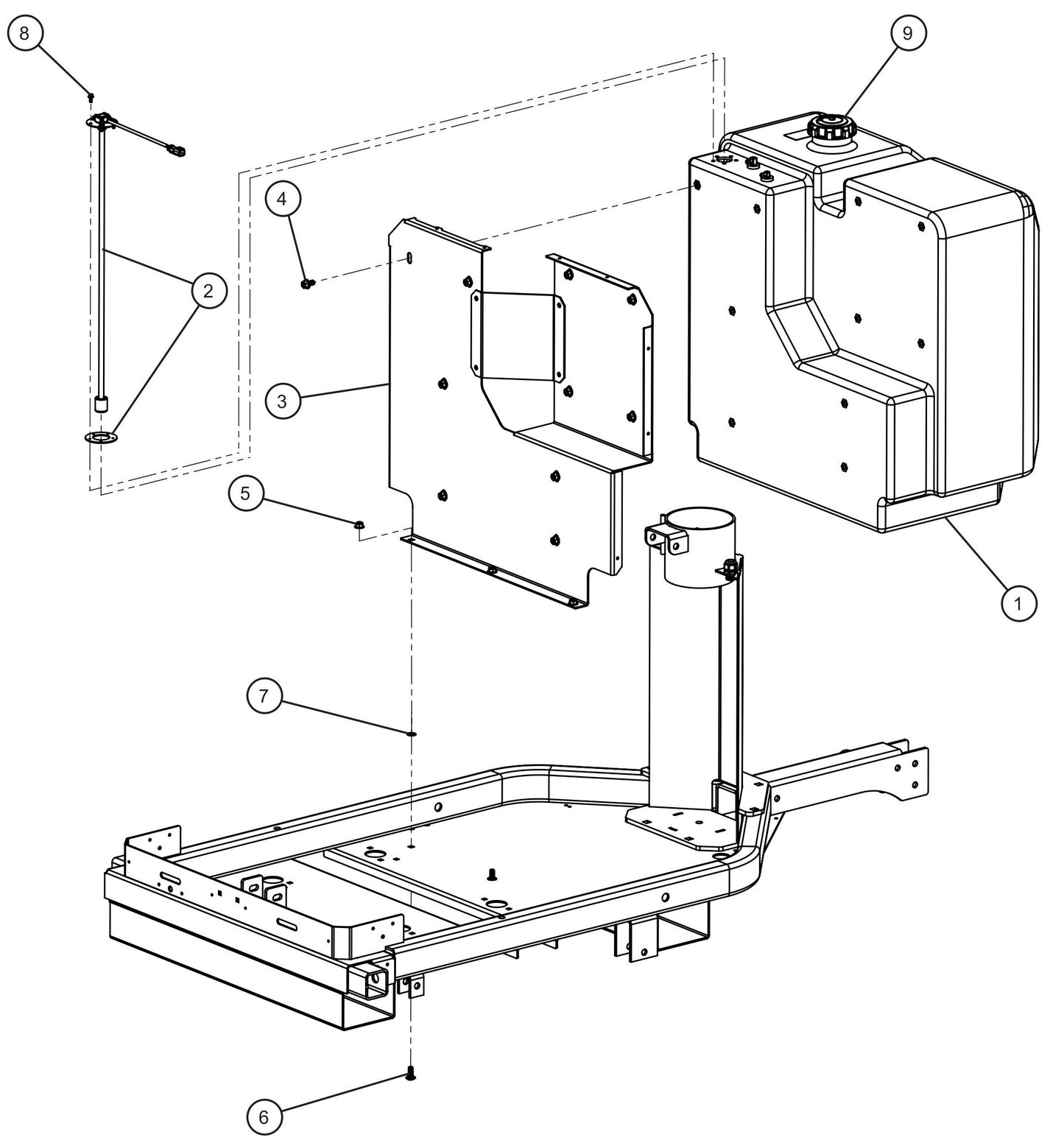 GR Series 6kW Night-Lite - Fuel Tank Assembly Parts By Allmand