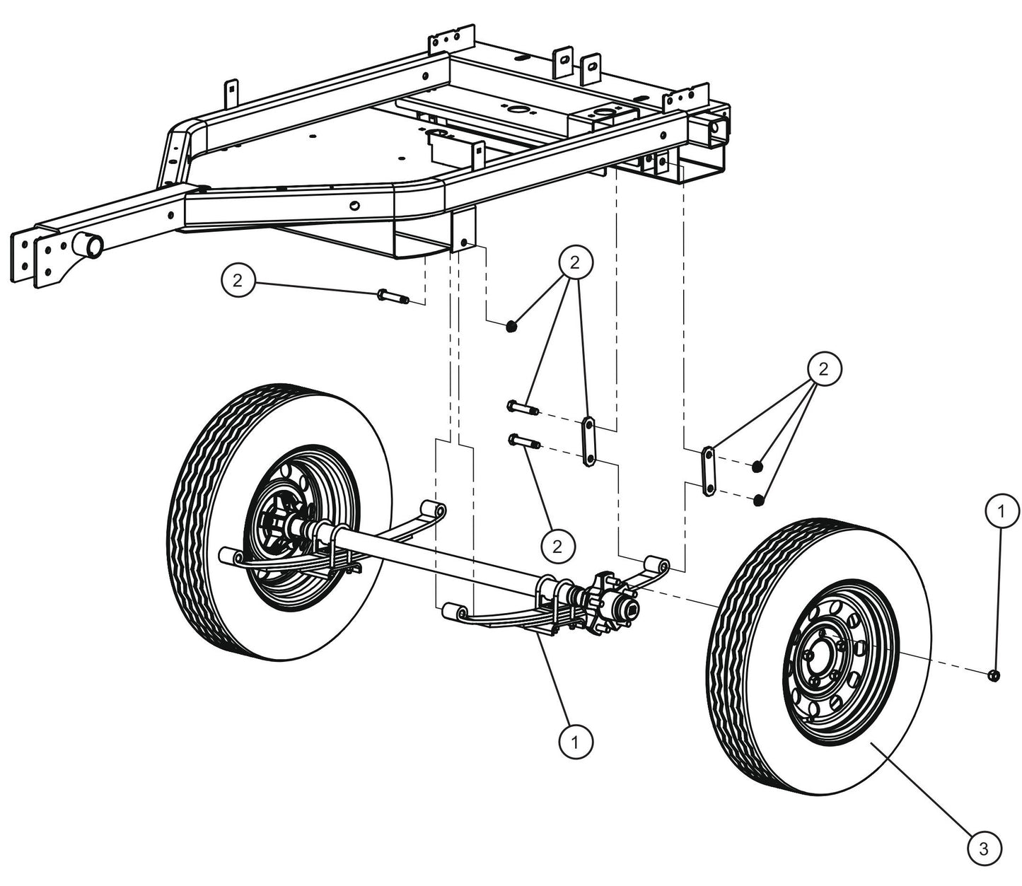 GR Series Night-Lite Chain - Axle and Wheels Assembly Parts By Allmand