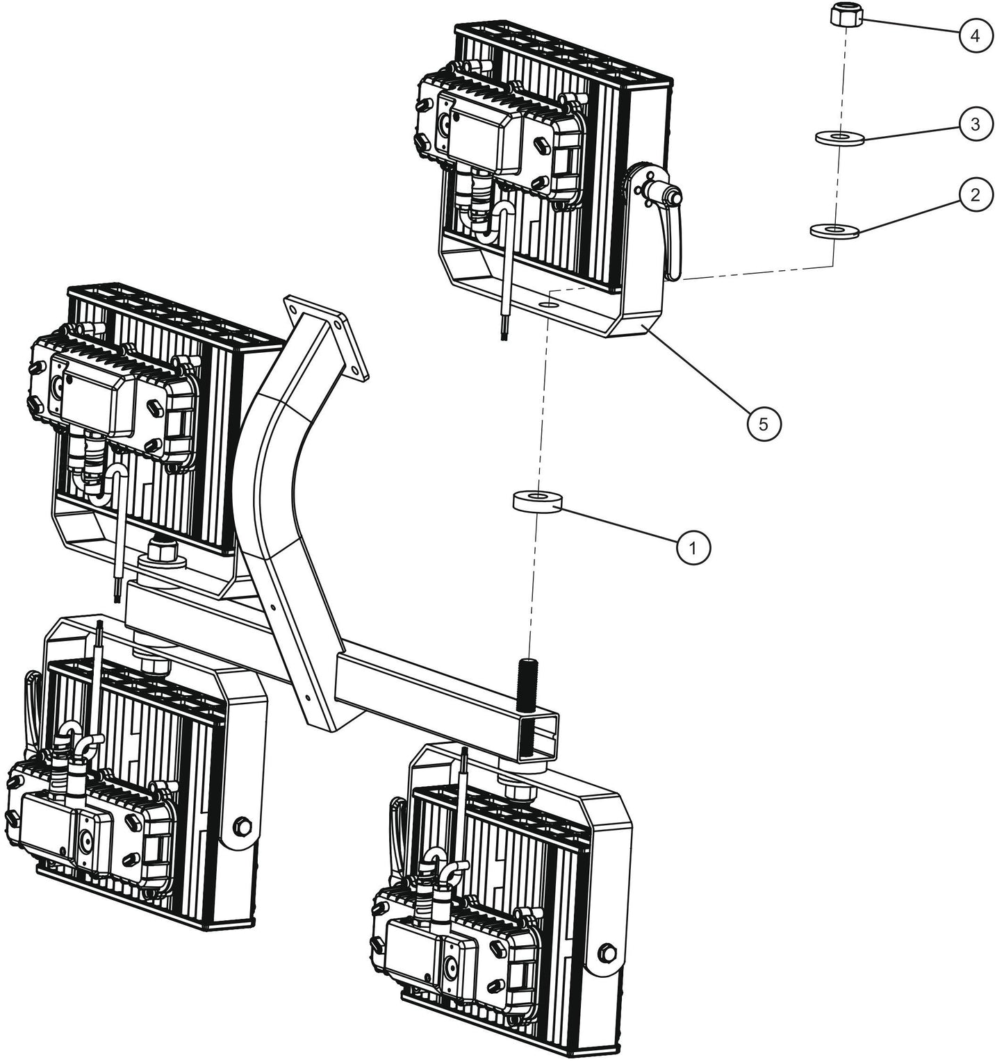 GR Series Night-Lite Chain - 250W LED Lighting Assembly Parts By Allmand