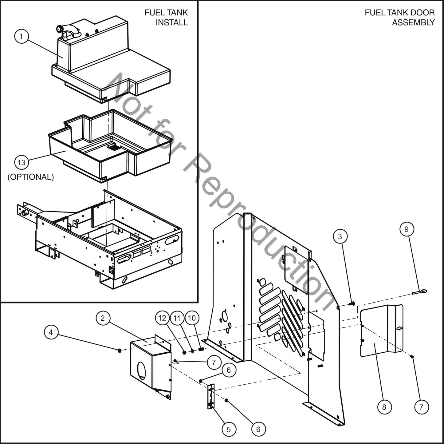 V Series Night-Lite Pro II Fuel Tank Assembly Parts By Allmand
