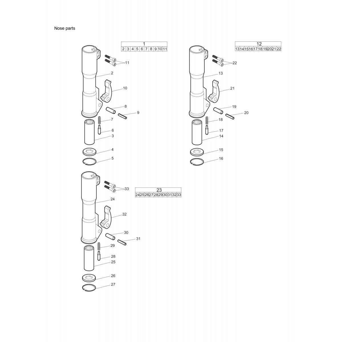 BRK 95, BRK 95 VR Hydraulic Breaker Nose Parts By Chicago Pneumatics