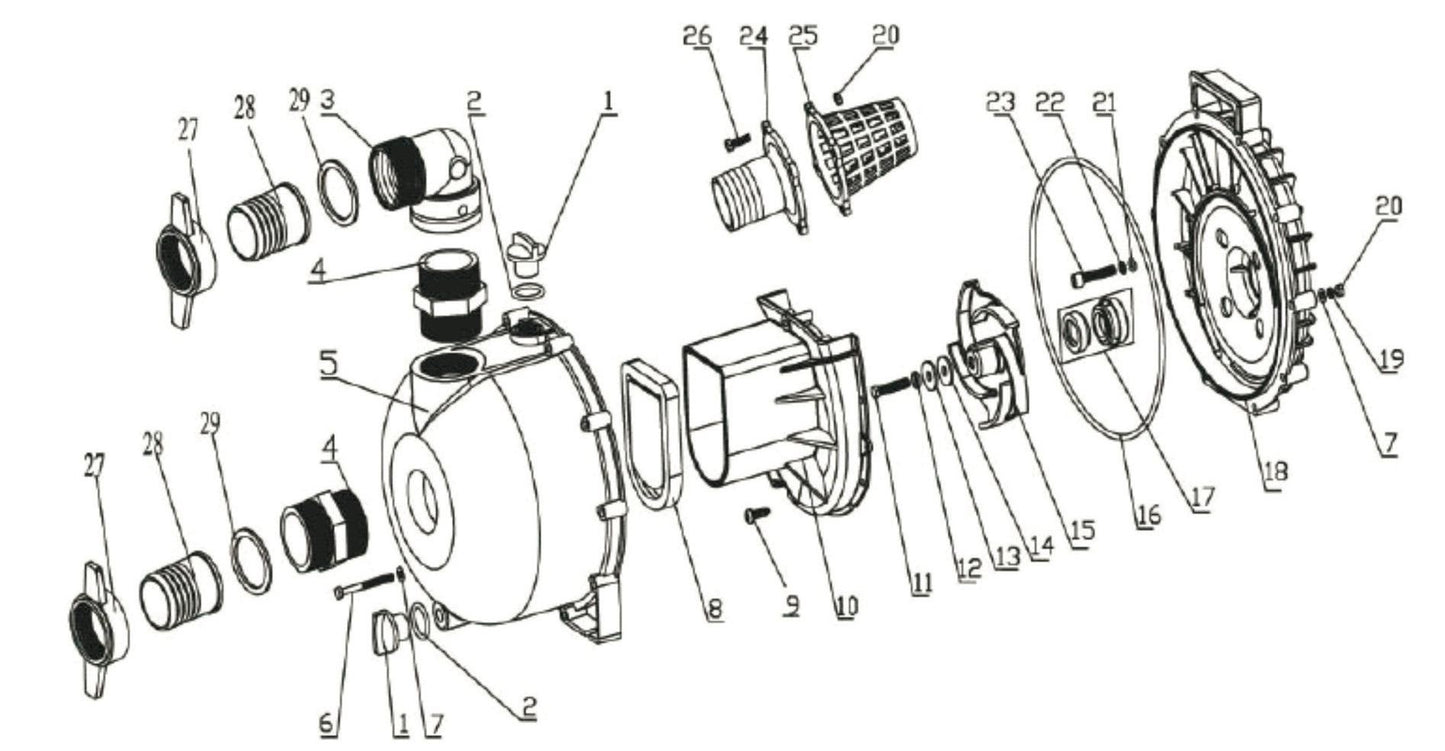 BE NP-2065HR Pump Assembly Parts by BE Power Equipment