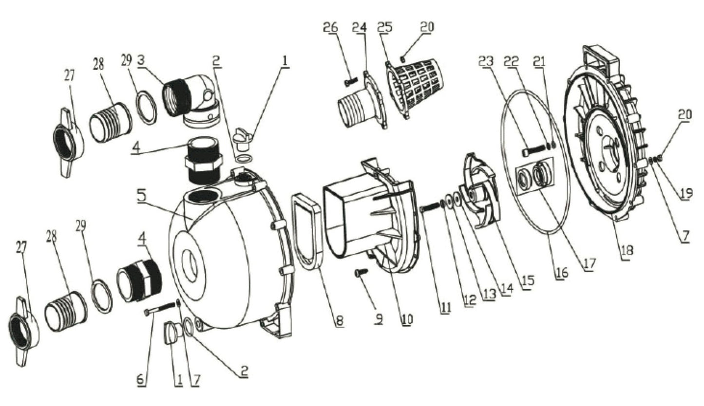BE NP-2065HR Water Pump Assembly Parts-2 by BE Power Equipment