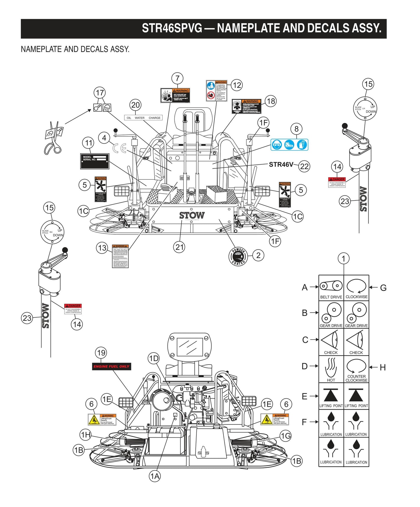STR46SPVG STOW-Nameplate and Decals Assembly
