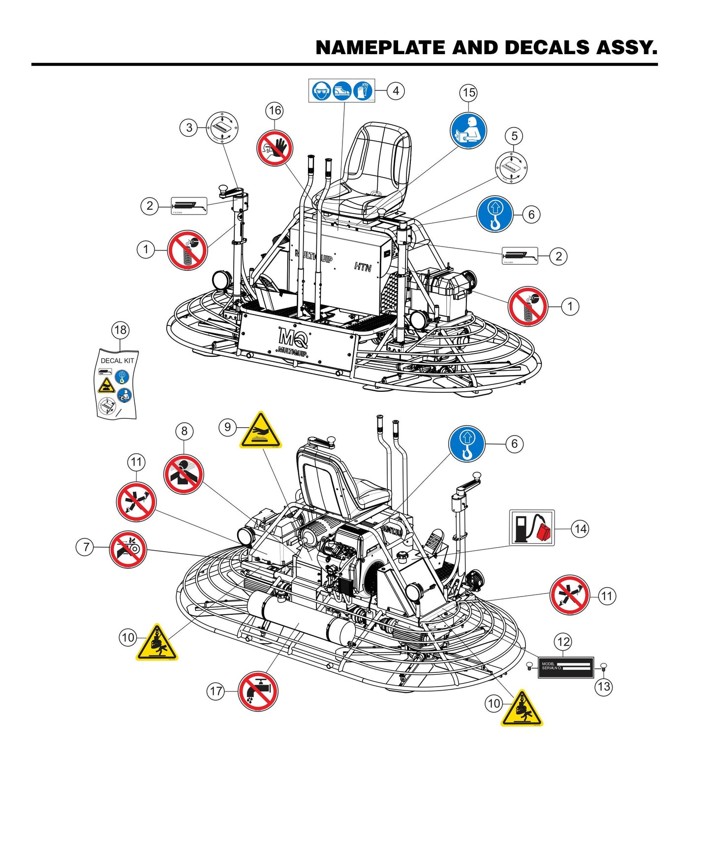 HTNS5S-2 Nameplate and Decals Assembly