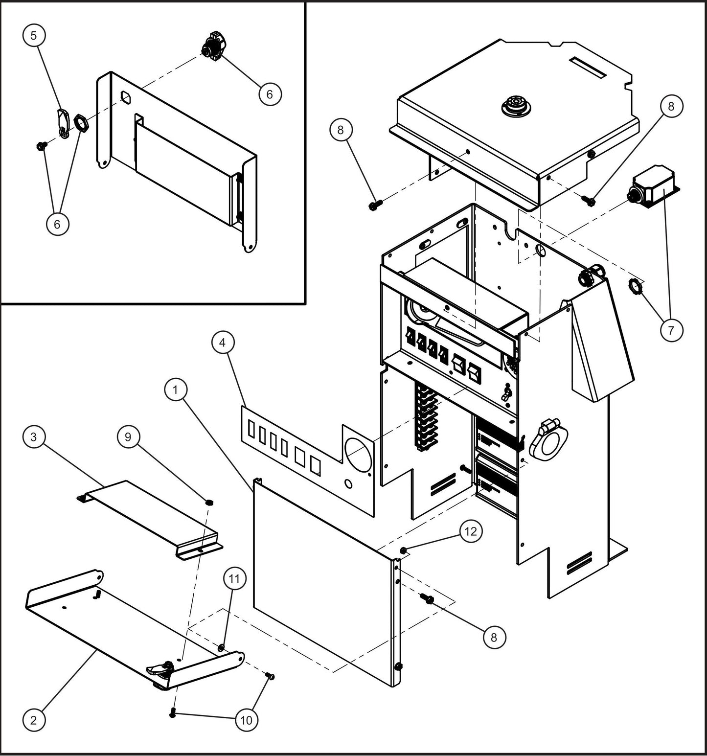 Night-Lite E-Series Manual Winch- Electric Winch Component Box (3 of 3) Assembly Parts By Allmand