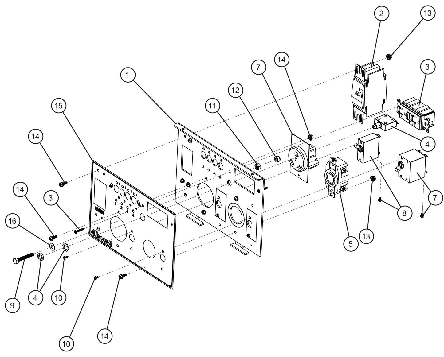 LD Series Night-Lite Pro II 1-30AMP Twistlock 1-RV 1-GFCI Outlet Package I Assembly Parts By Allmand