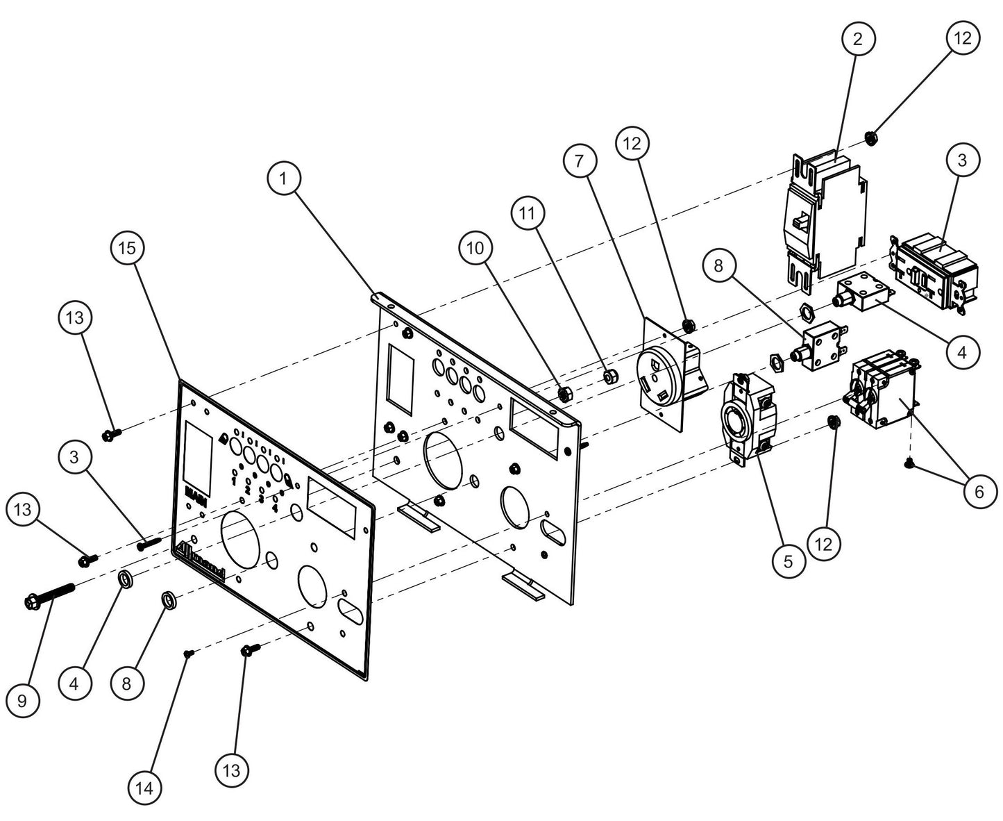 LD Series Night-Lite Pro II 1-30AMP Twistlock 1-RV 1-GFCI Outlet Package II Assembly Parts By Allmand