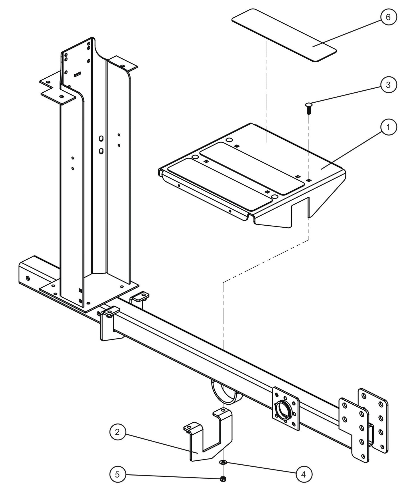 LD Series Night-Lite Pro II Vertical Tower Tongue Platform Assembly Parts By Allmand