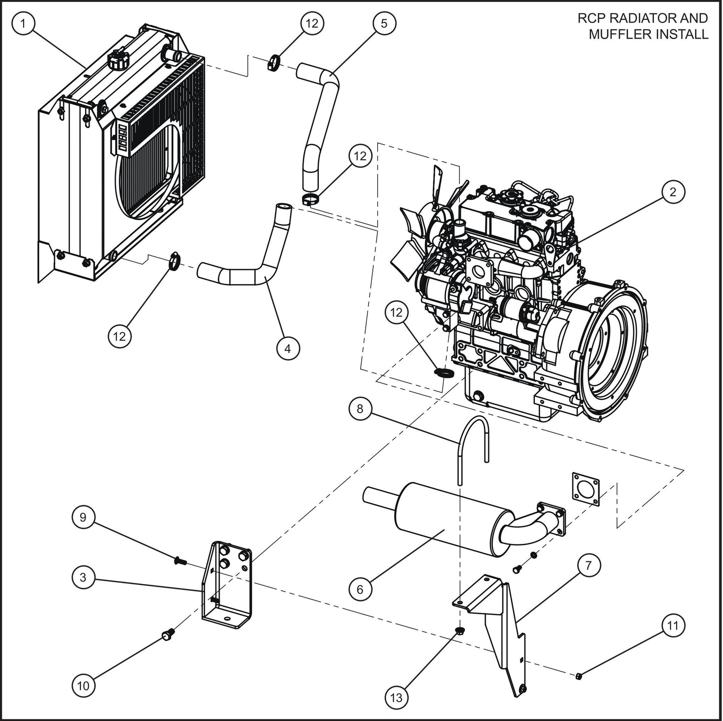 LD Series Night-Lite Pro II CAT/Perkins 1.1 Engine Group (2 of 7) Assembly Parts By Allmand