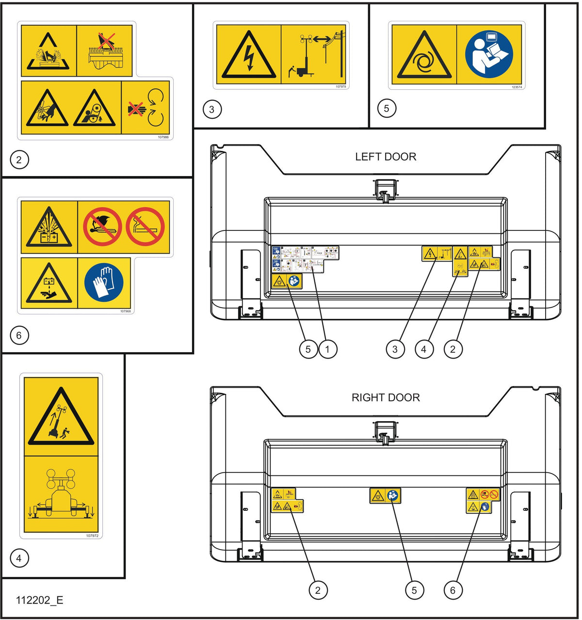 LD Series Night-Lite Pro II Vertical Tower Trailer Door Interior Wordless Decals Assembly Parts By Allmand
