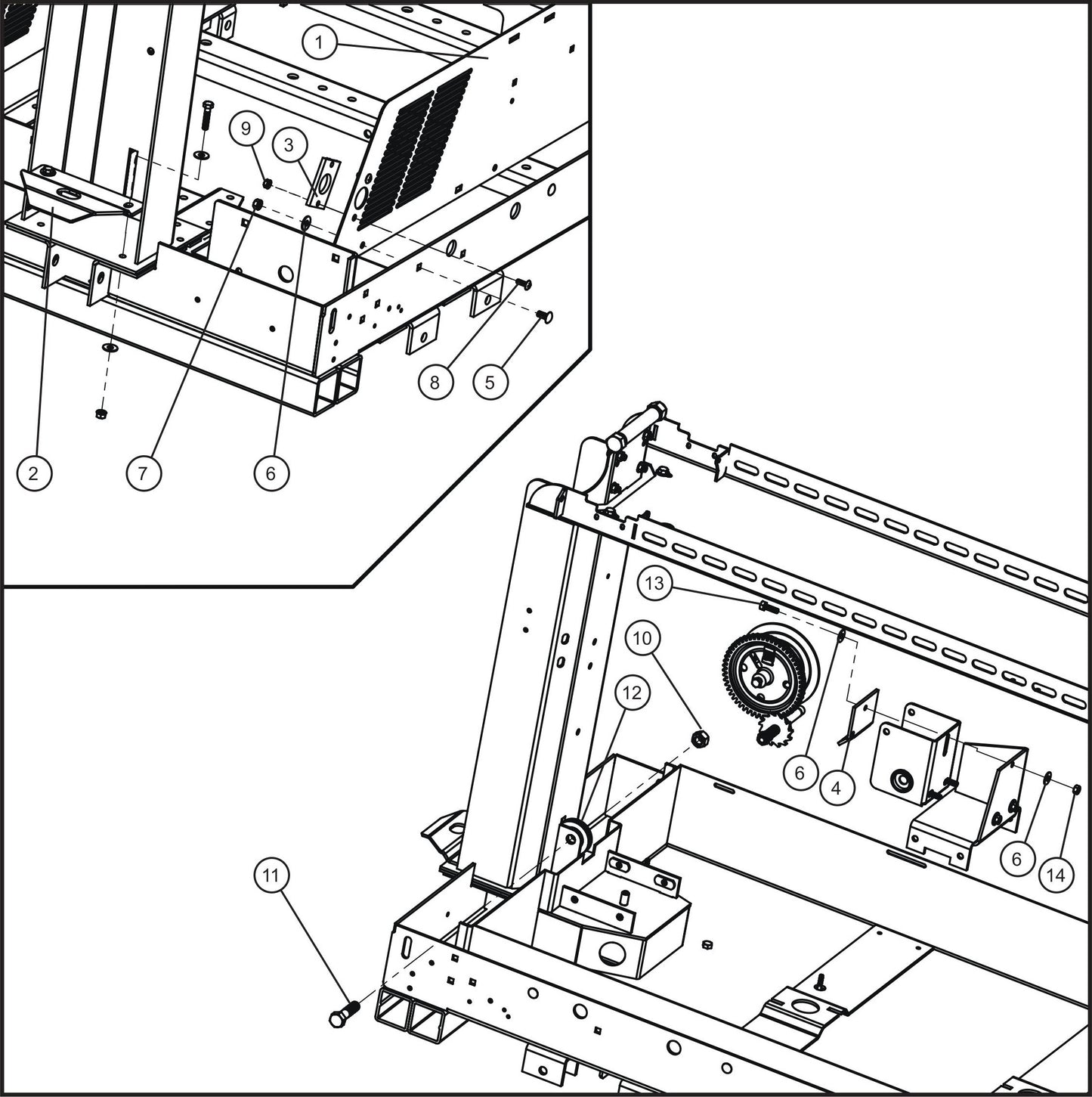 LD Series Night-Lite Pro II Laydown Tower Trailer Group (2 of 2) Assembly Parts By Allmand