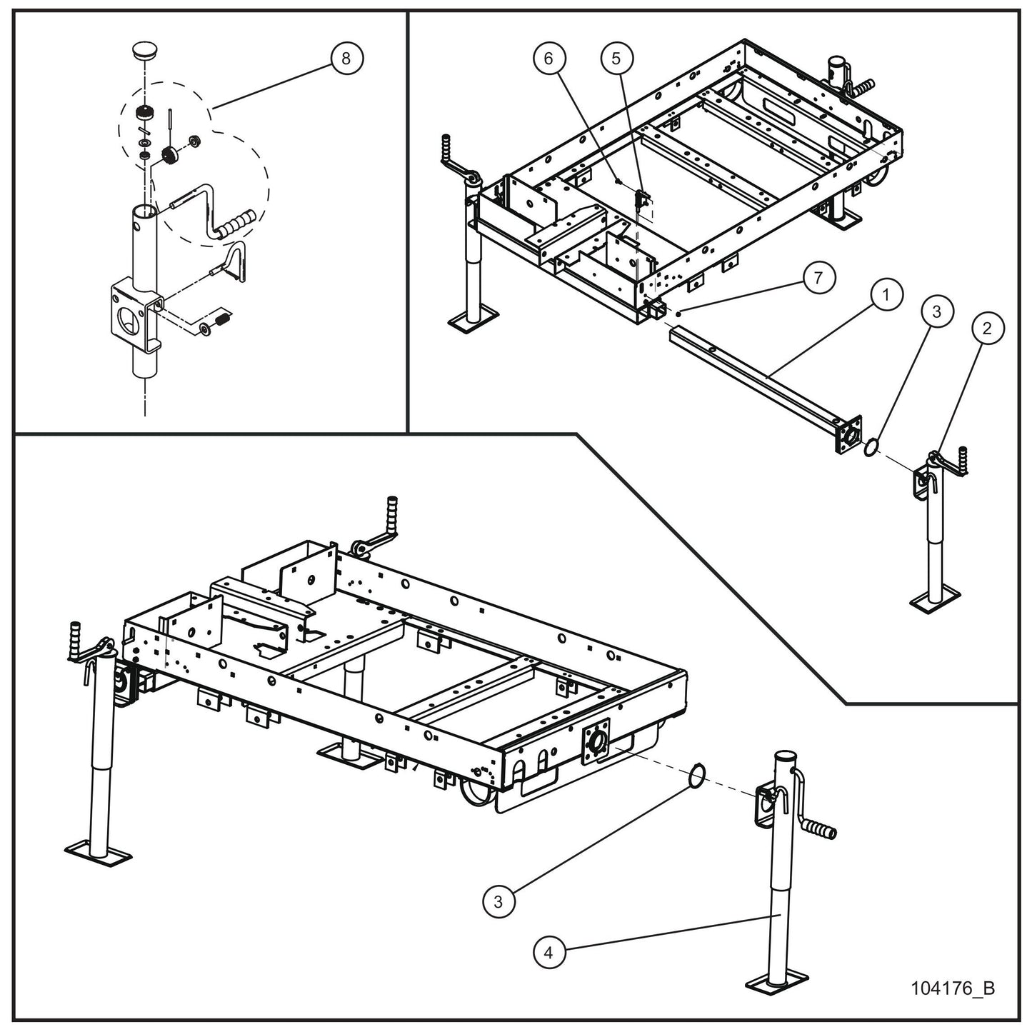 Snap Ring Outriggers and Jacks Assembly Parts for V-Series Night-lite PRO II 50 & 60Hz NIGHT-LITE PRO II® (08-000001 to 08-005618) by Allmand