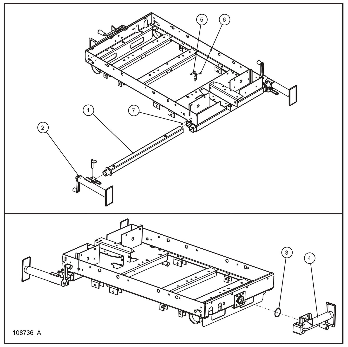 Tube Mount Outriggers and Jacks Assembly Parts for V-Series Night-lite PRO II 50 & 60Hz NIGHT-LITE PRO II® (08-000001 to 08-005618) by Allmand