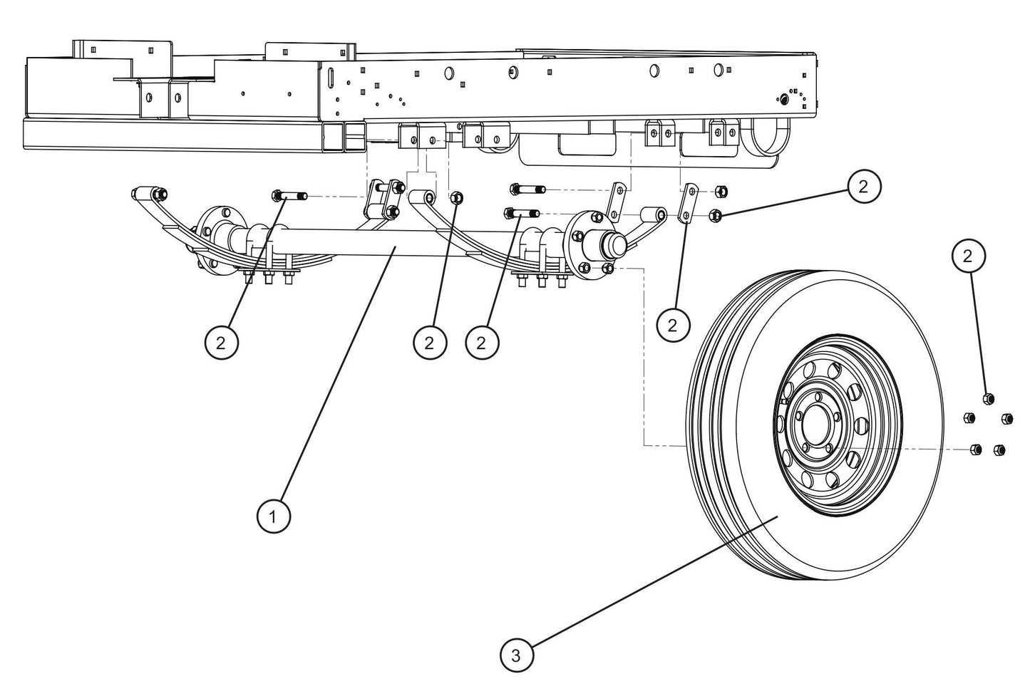 Universal Frame and Axle Assembly Parts for V-Series Night-lite PRO II 50 & 60Hz NIGHT-LITE PRO II® (08-000001 to 08-005618) by Allmand