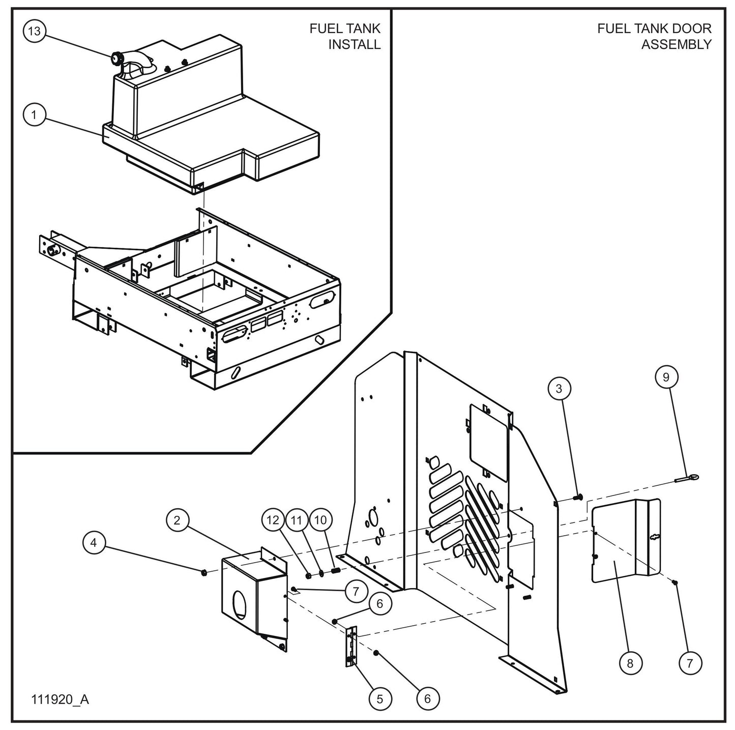 Fuel Tank Assembly Parts for V Series Night-Lite (Sn 39-000001 to 39-999999) by Allmand