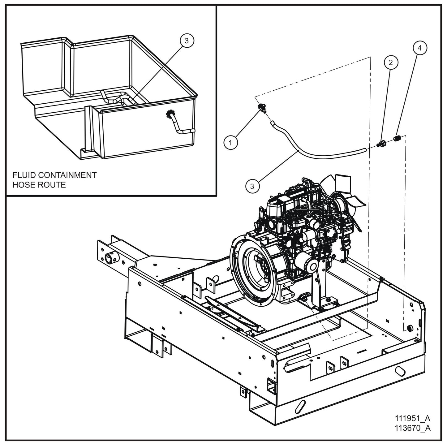 Mitsubishi Oil Drain Line Assembly Parts for V Series Night-Lite (Sn 39-000001 to 39-999999) by Allmand