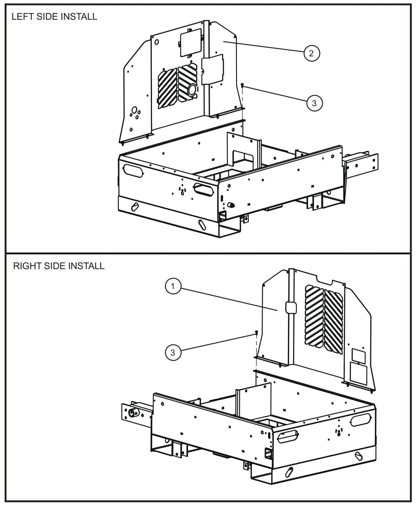 Side Panels III Assembly Parts for V Series Night-Lite (Sn 39-000001 to 39-999999) by Allmand