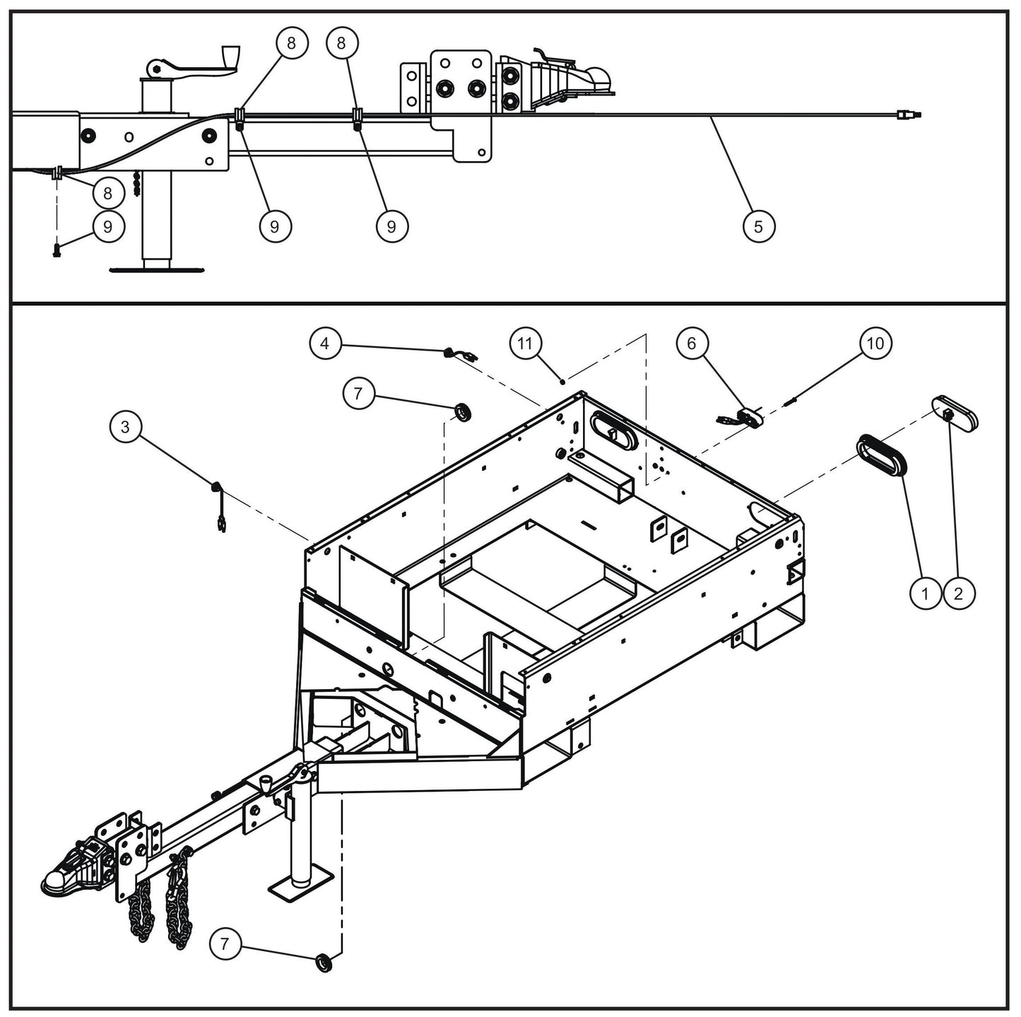 Trailer Lighting II Assembly Parts for V Series Night-Lite (Sn 39-000001 to 39-999999) by Allmand