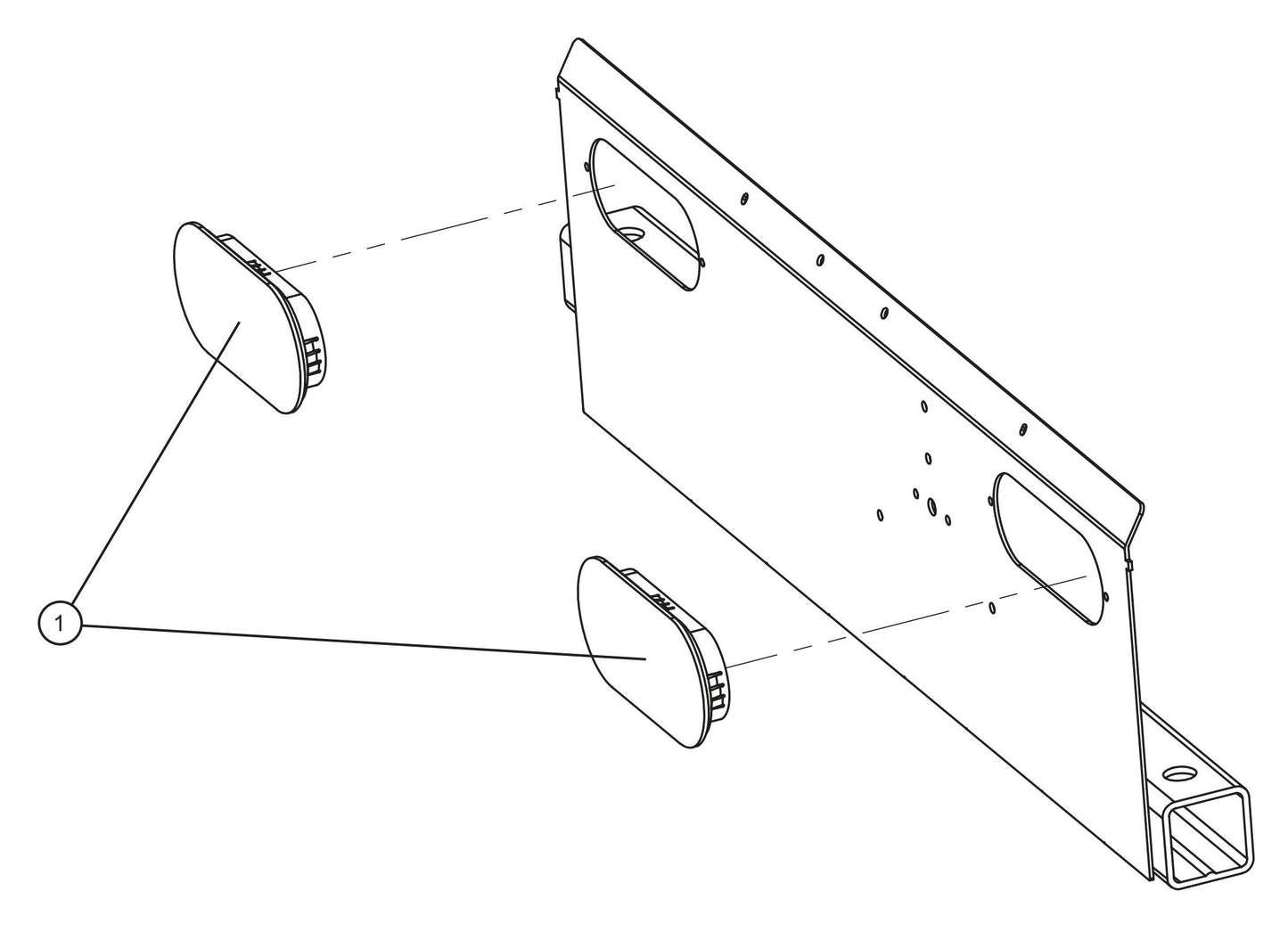 Tail Light Hole Covers Assembly Parts for V Series Night-Lite (Sn 39-000001 to 39-999999) by Allmand