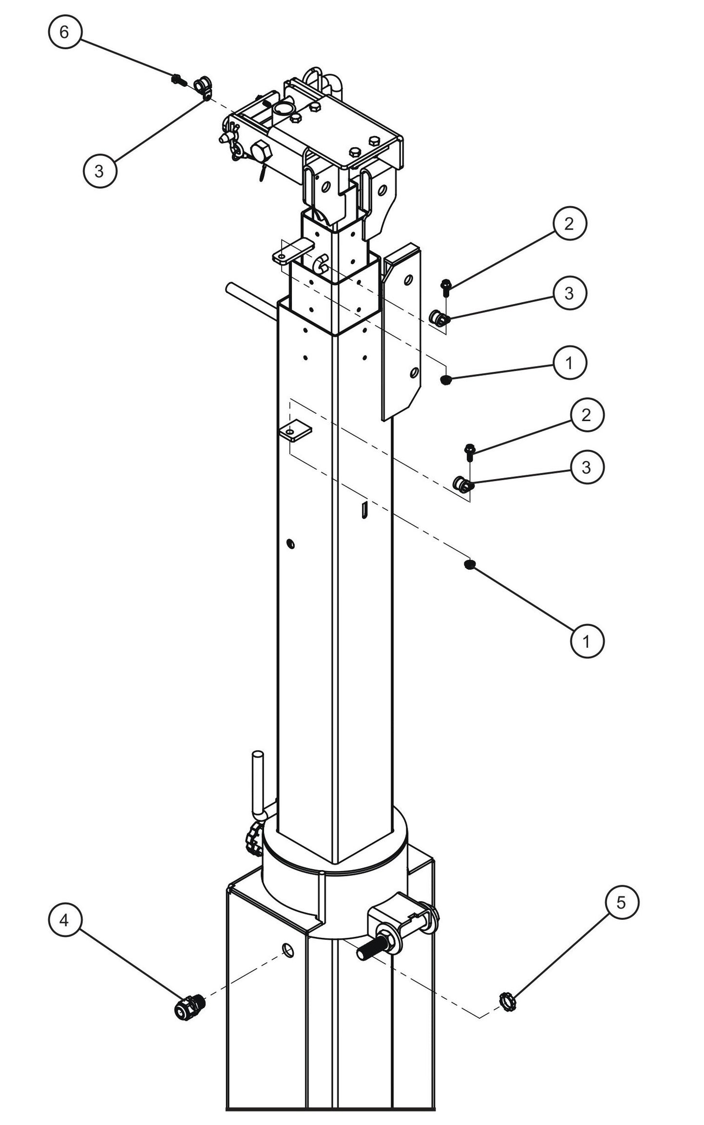 LED Balloon Light Vertical Tower Cord Assembly Parts for V Series Night-Lite (Sn 39-000001 to 39-999999) by Allmand